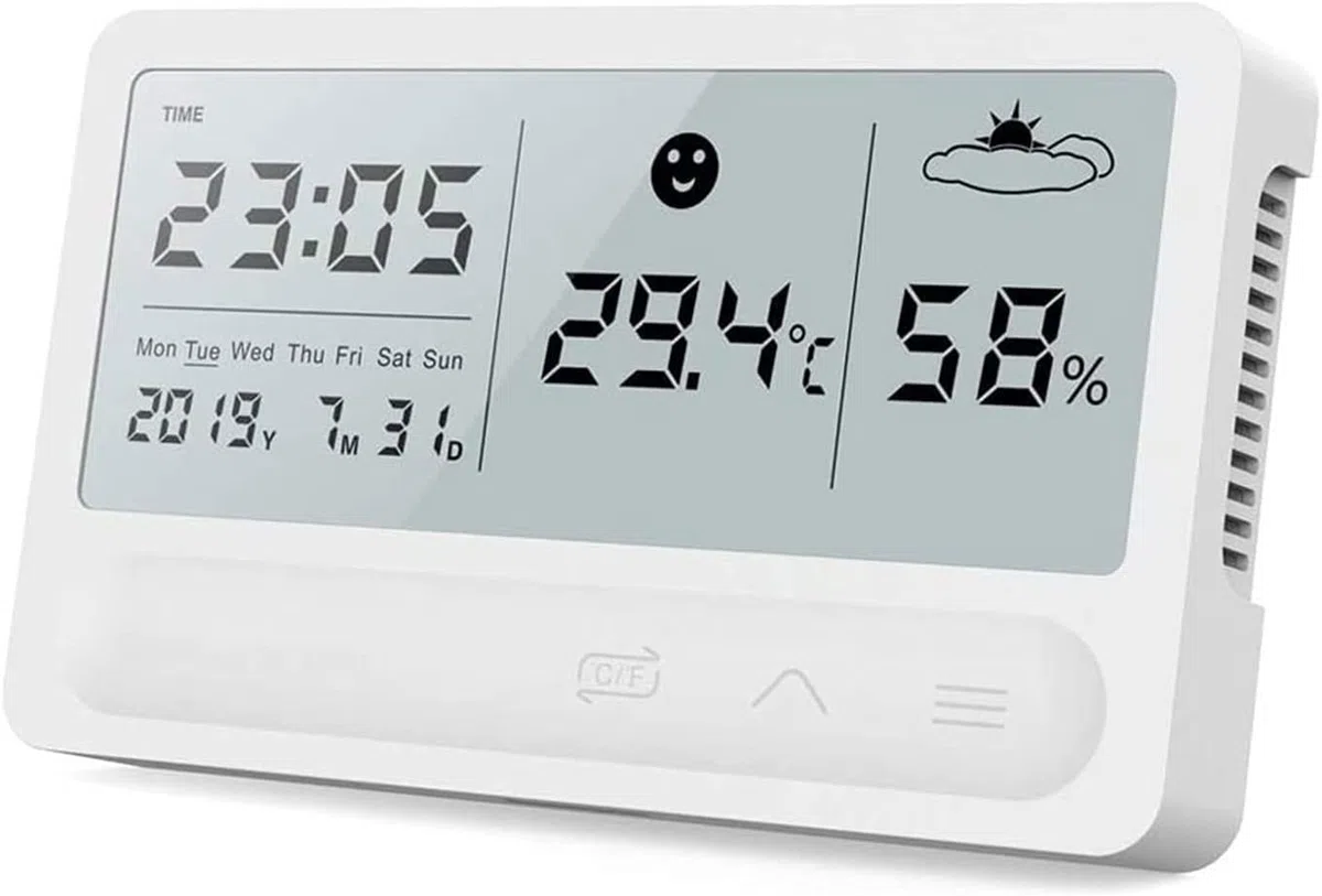 Stacje pogodowe Bezprzewodowy termometr do wewnątrz/na zewnątrz Monitor temperatury i wilgotności Bezprzewodowa stacja pogodowa Zegar termometr temperatury z wyświetlaczem LCD