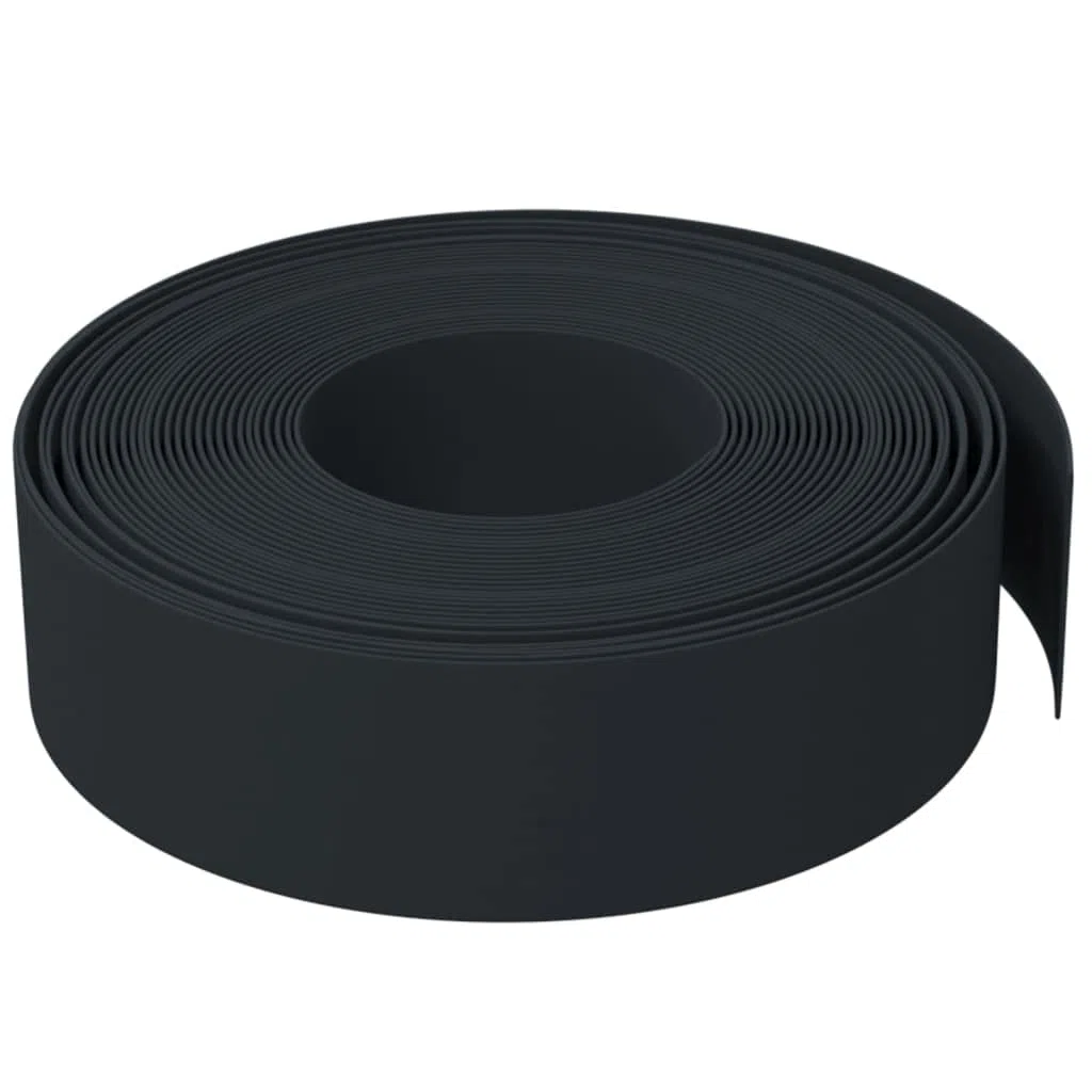 Krawędzie trawnika, 2 sztuki, czarne, długość 10 m, wysokość 15 cm, polietylen, elastyczne obramowanie grządki, krawędź koszenia, palisada do ogrodu, ogranicznik ścieżki, obrzeża podwórza