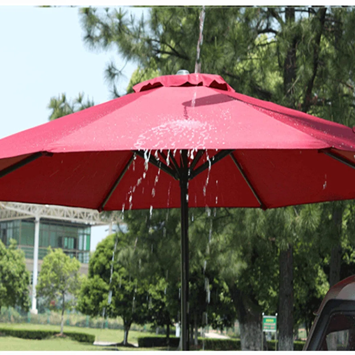 Parasol ogrodowy, duży parasol, parasol ogrodowy, żelazny słup, używany na zewnątrz, w ogrodzie, na balkonie itp., 2,7 m