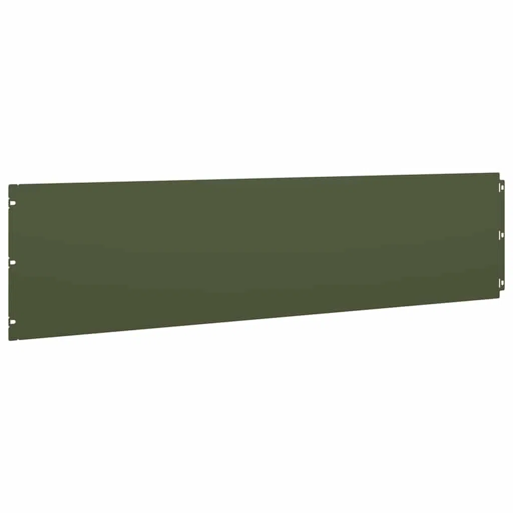 Krawędzie trawnika ze stali walcowanej na zimno, 20 sztuk, oliwkowozielone 25 x 103 cm, obramowanie rabatek ogrodowych, krawędź do koszenia z elastycznym połączeniem wtykowym do ograniczenia