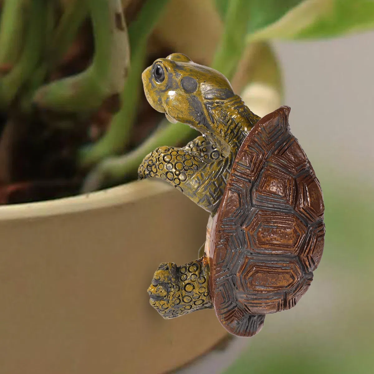 Wieszak na Doniczke w Ksztalcie Zólwia, Zywica Wieszak na Doniczke w Ksztalcie Zólwia Urocze Wiszacy Wieszak na Doniczke w Ksztalcie Zólwia Ozdoby Ogrodowe Wazon Terrarium Dekoracje