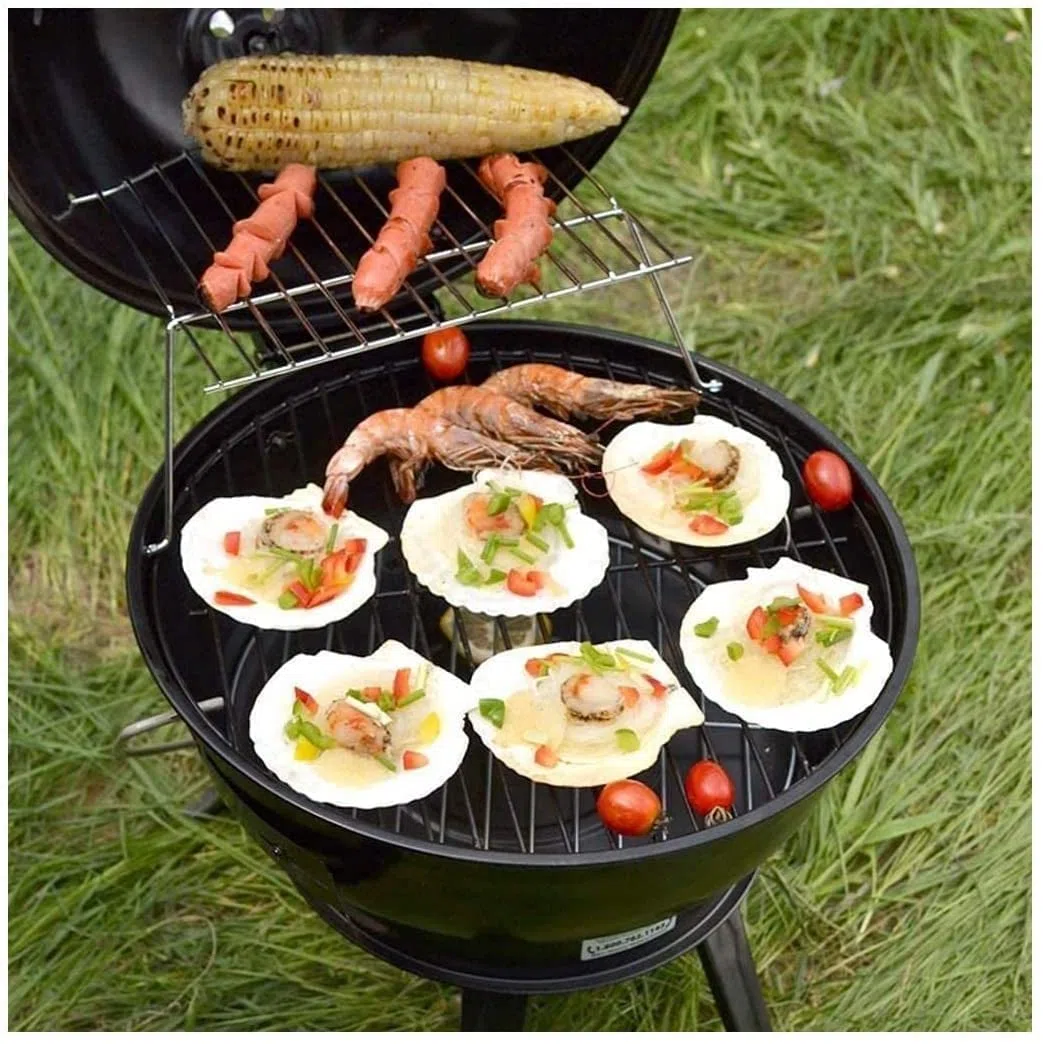 Grill na Węgiel Grille Węglowe Przenośny Okrągły Grill Na Węgiel Drzewny Z Platerowanymi Stalowymi Rusztami Składany Grill Na Zewnątrz Ze Stali Nierdzewnej Gril Węglowy Grill Stojak