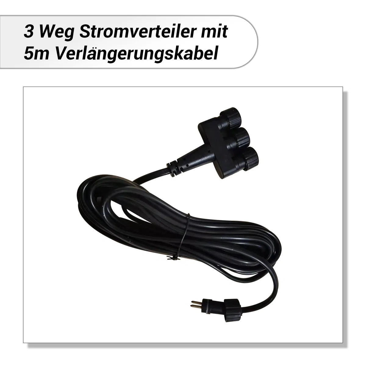 Köhko Kompletny zestaw pompy 1500 l/h do fontanny ogrodowej z 3 diodami LED (zielony), 3-drożny rozdzielacz wody, wąż, 5 m przedłużacza, transformator i uszczelka piankowa