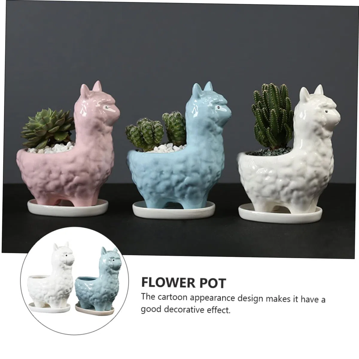 2kawałki Ceramiczny Kwiatowy Doniczek z Alpaka Uroczy Do Sukulentów Bonsai Dekoracja Biurka Idealny Do Domu i Ogrodu