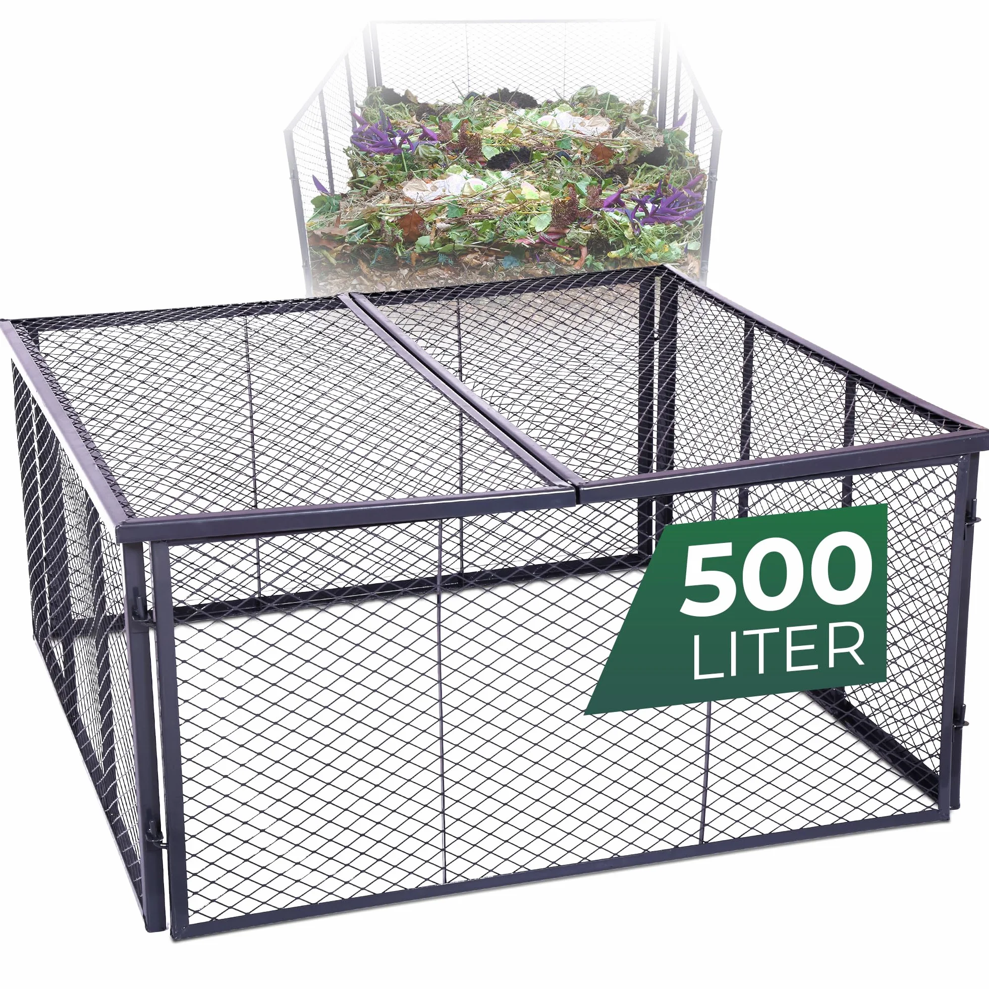 Novatool Kompostownik ogrodowy metalowy 100 x 100 x 50 cm 500 litrów