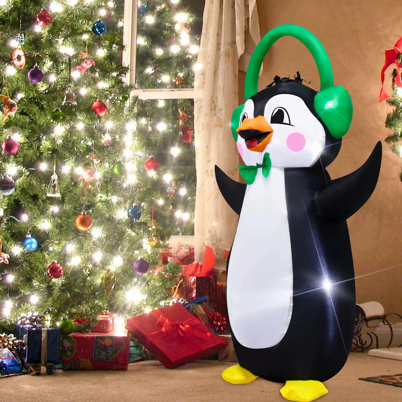 Świąteczny nadmuchiwany pingwin 122cm z LED dekoracja na zewnątrz