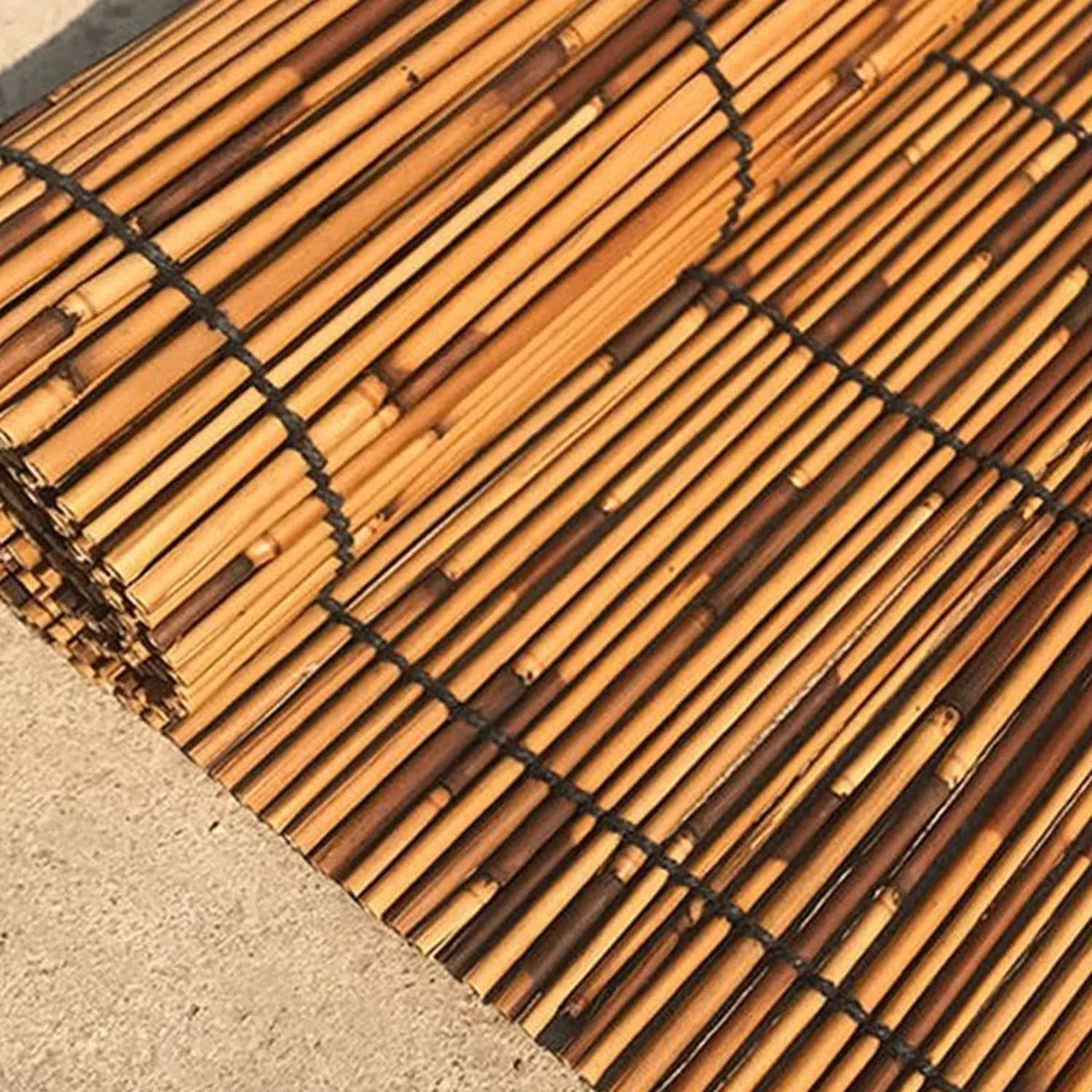 Naturalna rolka ogrodzeniowa na balkon, ogród, bambusowe, ogrodzenie zewnętrzne, dekoracja dziedzińca, 130 x 400 cm, idealna na patio, podwórko i ochrona przed spojrzeniami