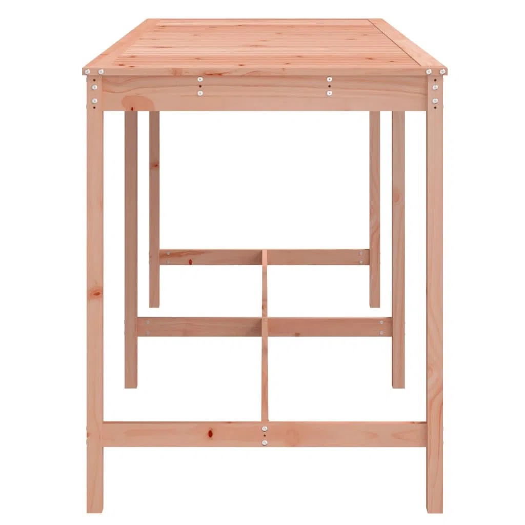 Klasyczny stół ogrodowy z litego drewna daglezji, 203,5 x 90 x 110 cm, stabilna drewniana rama na taras, balkon i do ogrodu, wytrzymały blat stołu do napojów i dekoracji