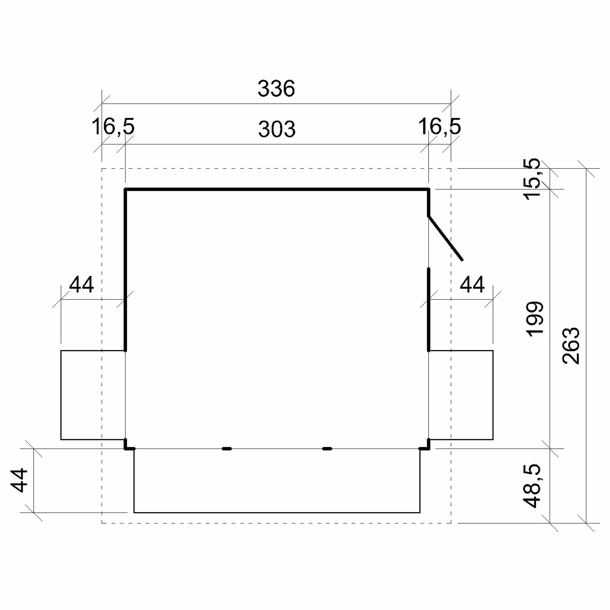 TIMBELA M150B Drewniany domek ogrodowy 200 x 300/6 m², sosna, świerk