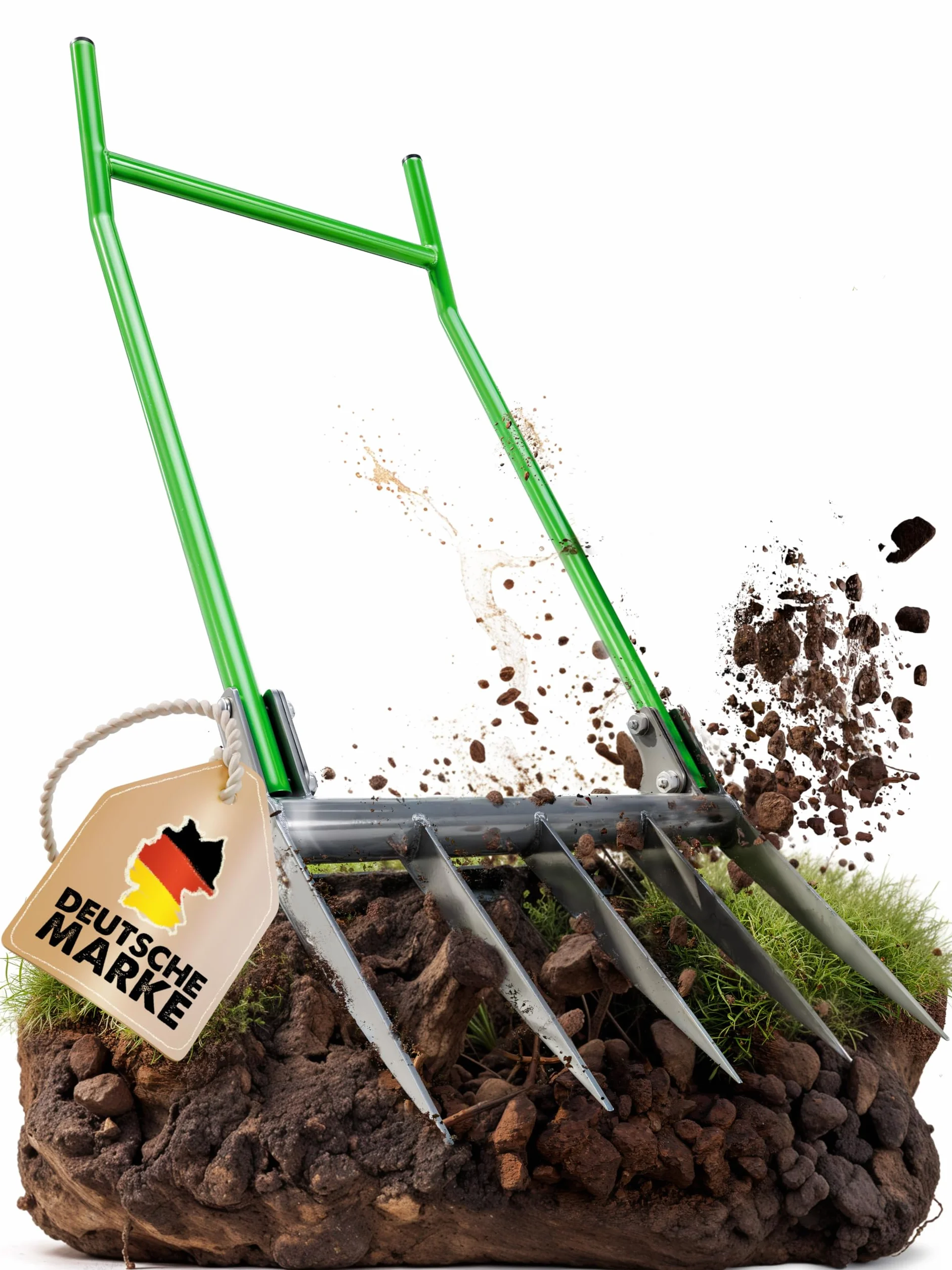GARLINGO Widelec nagrobny | szerokość 50 cm | z pałąkiem dla maksymalnego efektu dźwigni | Widelec ogrodowy, widelec do grobu, podwójny widelec ogrodowy z zębami