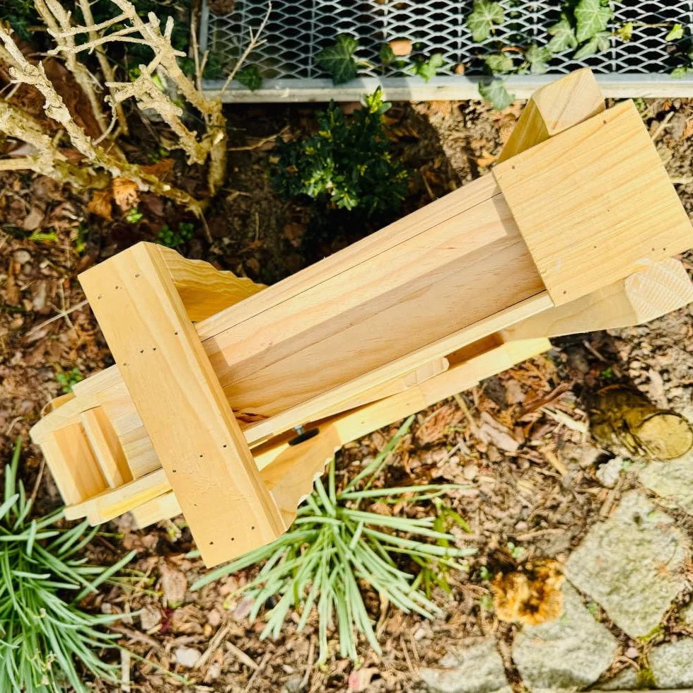 Dekoracja ogrodowa, drewniane koło wodne XL z rynną I gra wodna I młynek wodny I dekoracja ogrodowa I kaskada I wysokość 59 cm, kolor naturalny