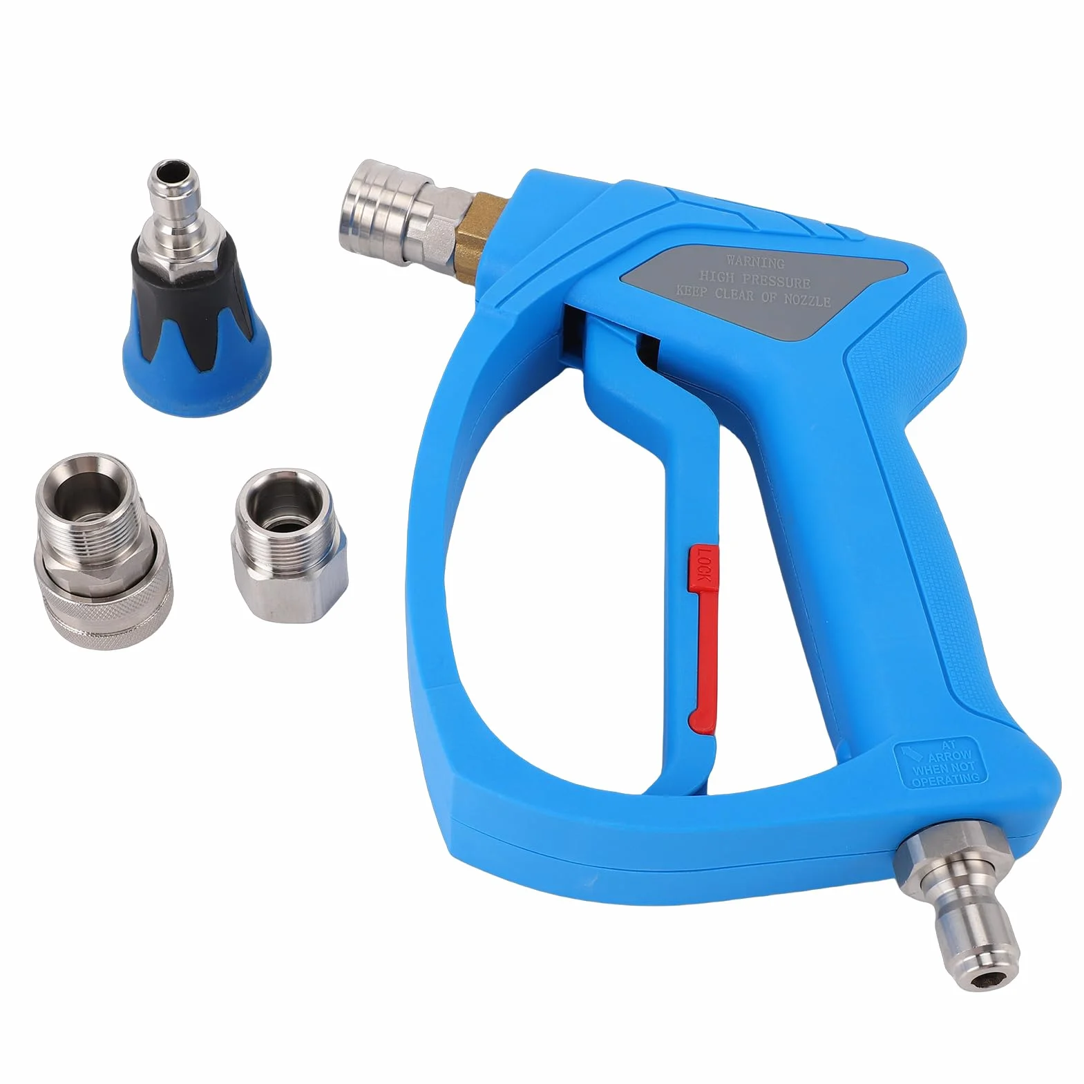 Myjka ciśnieniowa Leatikall Krótki pistolet z krętlikiem 3/8 cala z gwintem M22-14 mm 2 adaptery 1 dysza do myjni samochodowej
