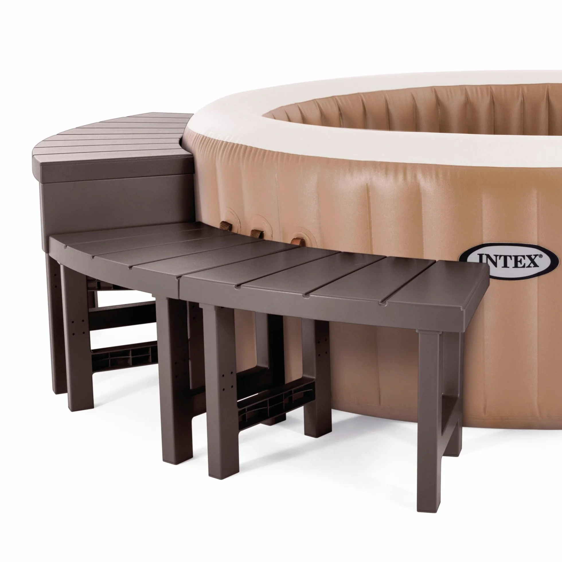 Intex Zestaw 4 sztuk 2 Medium Plus 2 High Entourage Spa 4-osobowy okrągły, szary antracytowy