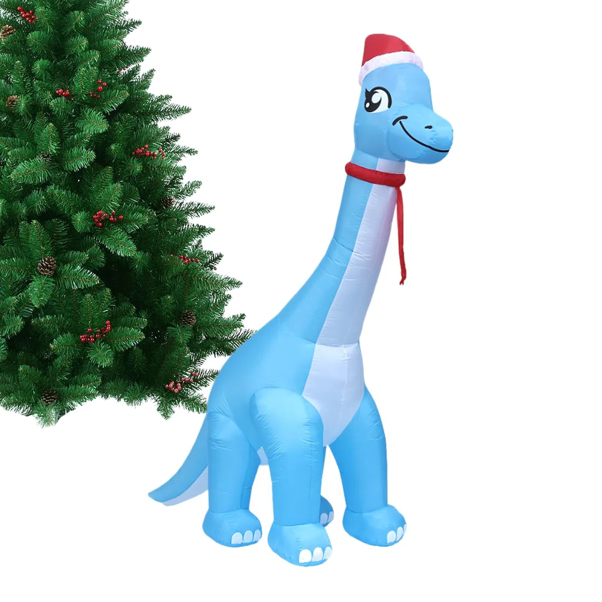 Nadmuchiwane Dekoracje Świąteczne Gigantyczny Dinozaur ze Światłem LED | Zewnętrzne Dmuchane Dekoracje Świąteczne na Święta do Ogrodu Podwórka Tarasu Podjazdu Drzwi Wejściowych