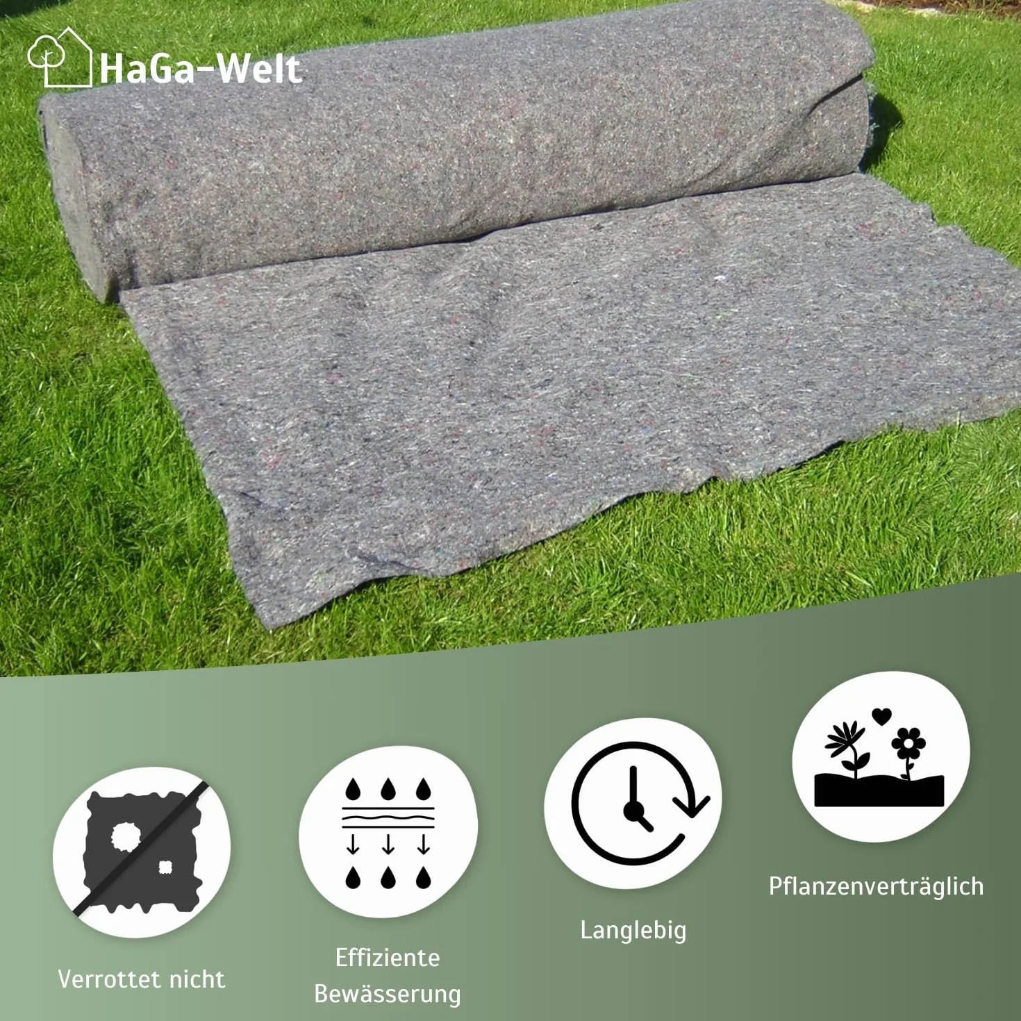 HaGa Mata nawadniająca 2 m x 25 m 500 g/m² włóknina filtrująca