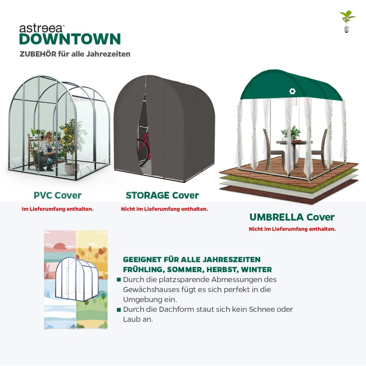 astreea Downtown wielofunkcyjny domek ogrodowy na wszystkie pory roku, 180 x 180 x 210 cm. Idealny jako szklarnia, możliwość przechowywania, magazyn drewniany, pawilon letni itp. Przezroczysty