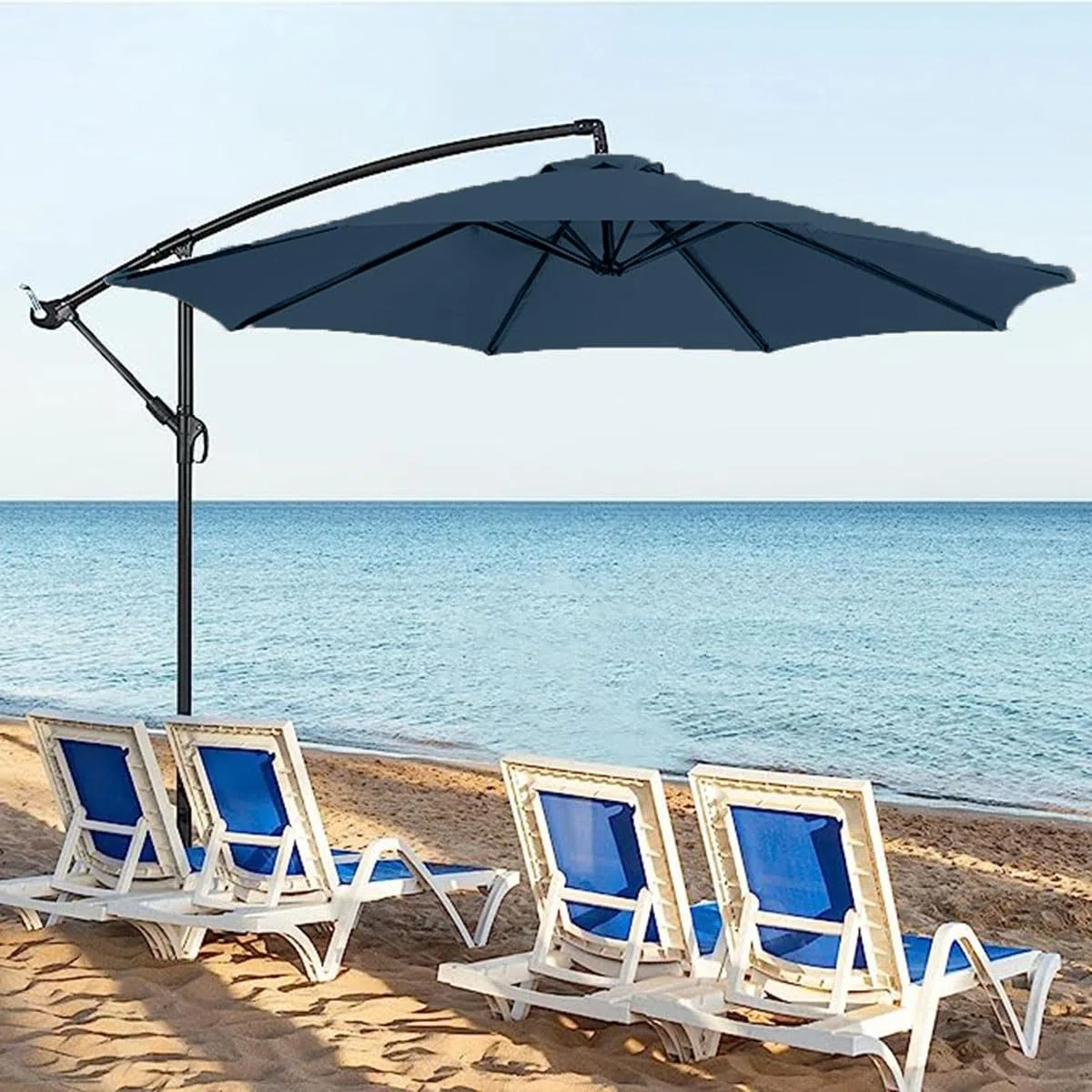 Parasol tarasowy, zapasowy baldachim, na zewnątrz, do ogrodu, osłona przeciwsłoneczna, górna pokrywa do 3 m, parasol targowy, wodoodporna plandeka z 6 żebrami na taras i patio, 2,7 m