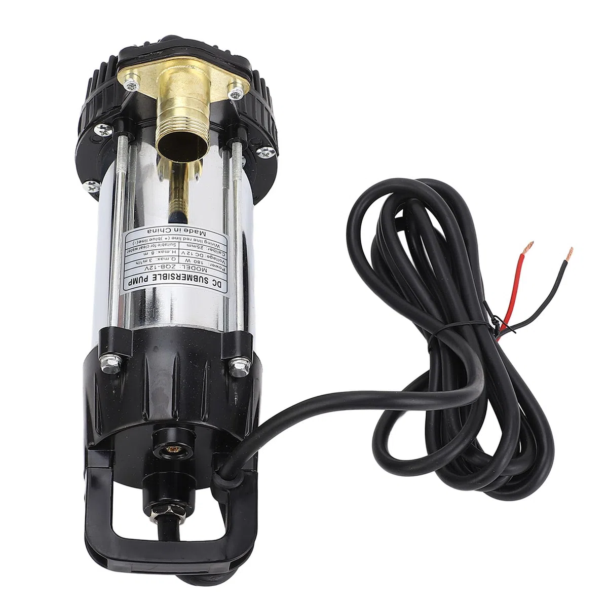 Pompa Głębinowa DC Bezszczotkowy Silnik Miedziany do Gospodarstw Ranczowych, Mocna Obudowa Uszczelniająca, Zintegrowana Pompa 12 V 180 W 3 Metry³/h 8 M Podnośnik Opróżniająca Basen do
