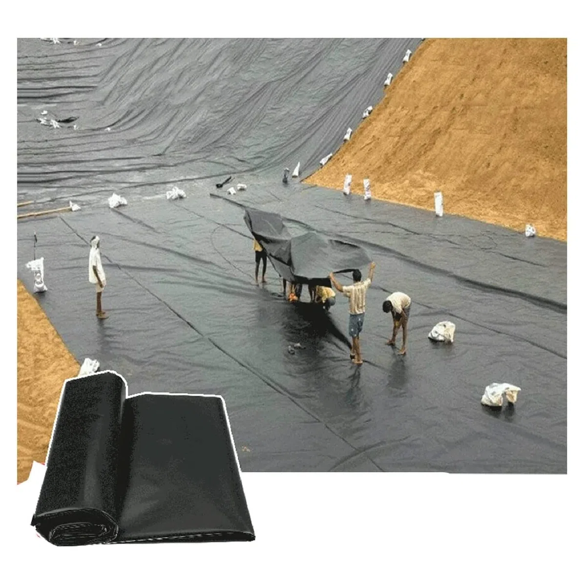 ZHANGQINGXIU HDPE folia do stawu, skóra stawu, 0,3 mm gruba, elastyczna ryba, stawy, folia ochronna do ogrodu, na basen, wystrój rzeki, 35 rozmiarów (kolor: Czarny, rozmiar: 1 x 6 m)