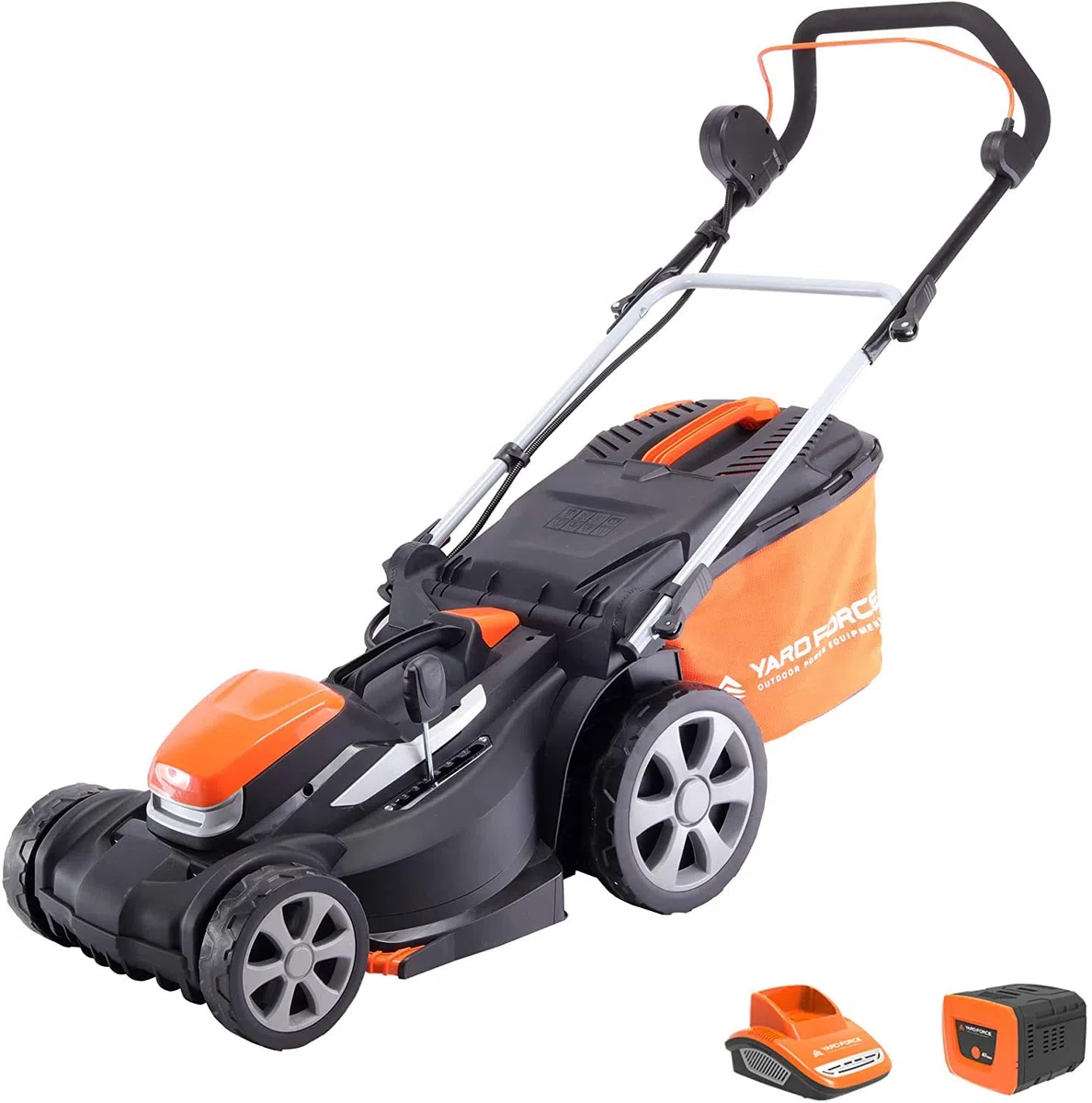 Yard Force - Wydajna kosiarka akumulatorowa 40 V | akumulator litowo-jonowy 1 x 2,5 Ah | szerokość cięcia 37 cm | technologia szybkiego ładowania | regulacja wysokości cięcia 25-75 mm | hybrydowy worek 45 l