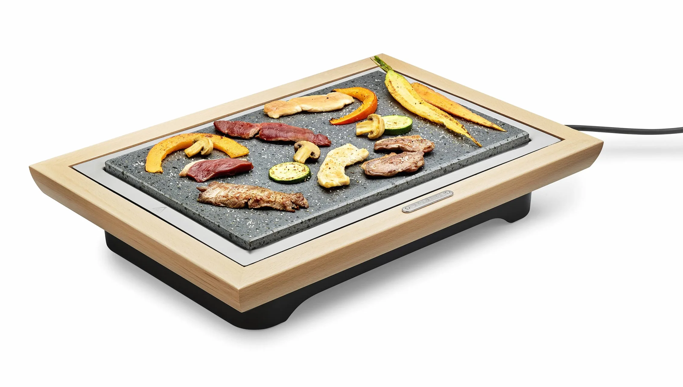 Grill Pierre® Deluxe rama z jasnego drewna ze skrobakiem