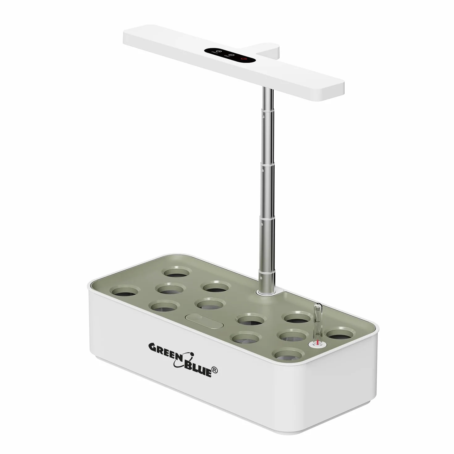 GreenBlue GB133 Inteligentna doniczka SMART 12 roślin 4 L | Automatyczna uprawa | Ekran dotykowy | Regulowane oświetlenie 55-315 mm