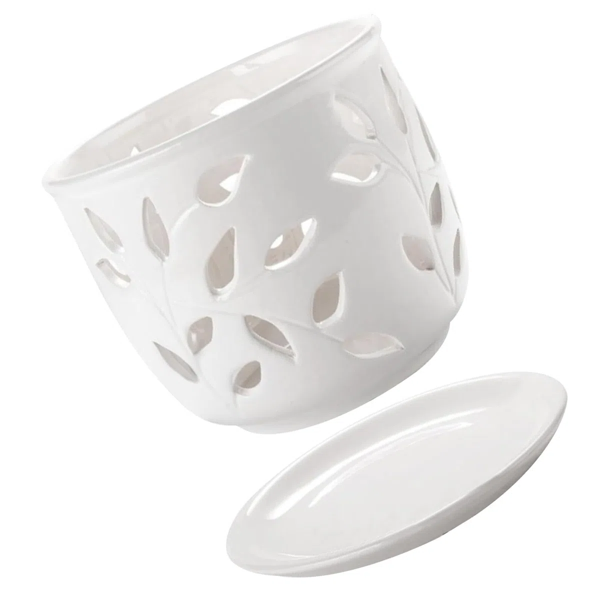 Biały Ceramiczny Doniczka z Otworami Doniczka Do Orchidei i Roślin Doniczkowych z Drenażem Do Wnętrz i Ogrodu Wspiera Zdrowy Wzrost Korzeni i Łatwą Pielęgnację