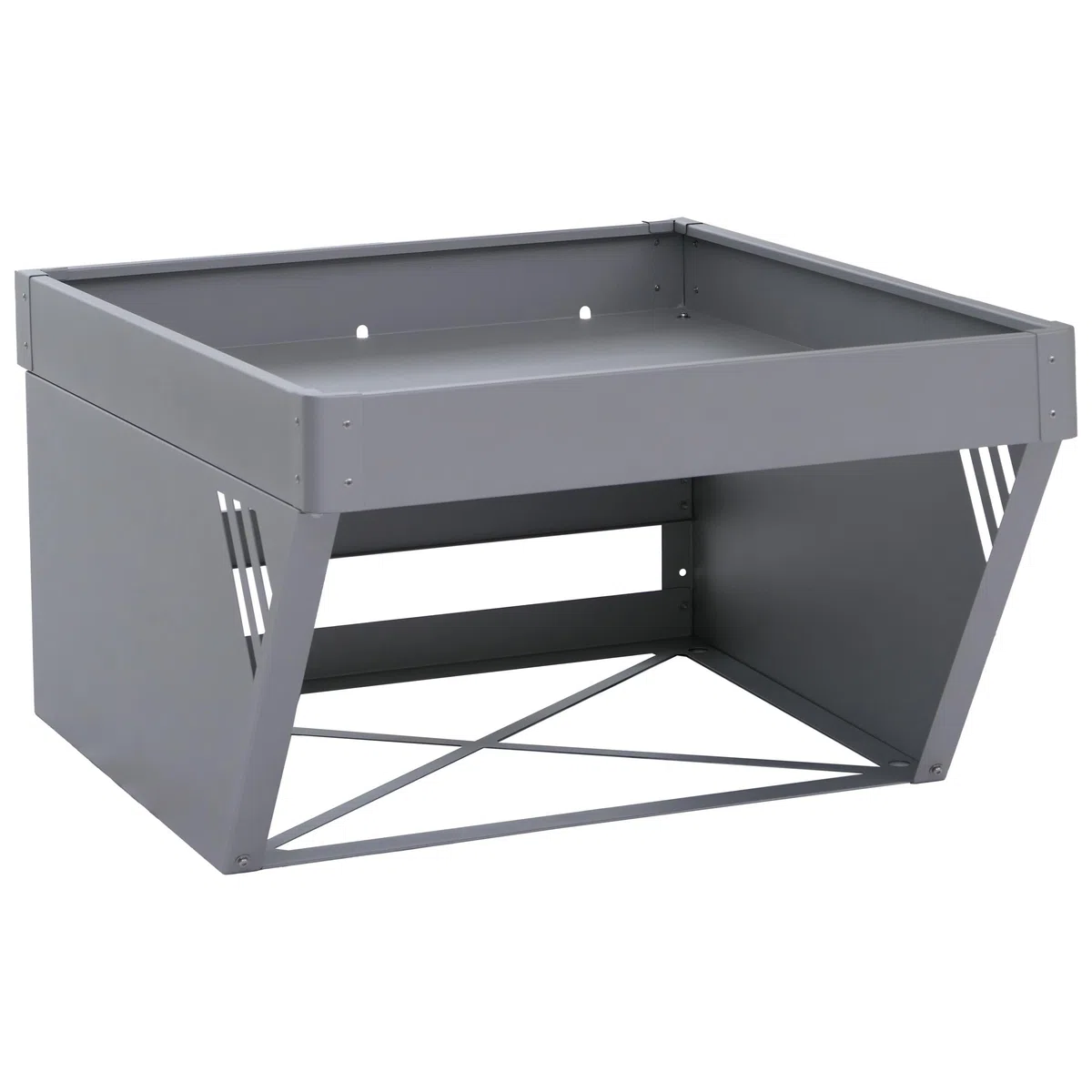 Mendler Garaż dla robota koszącego, skrzynka na rośliny HWC-P41 - szary | Dach, podstawa, kosiarka, metal, 40 x 60 x 70 cm