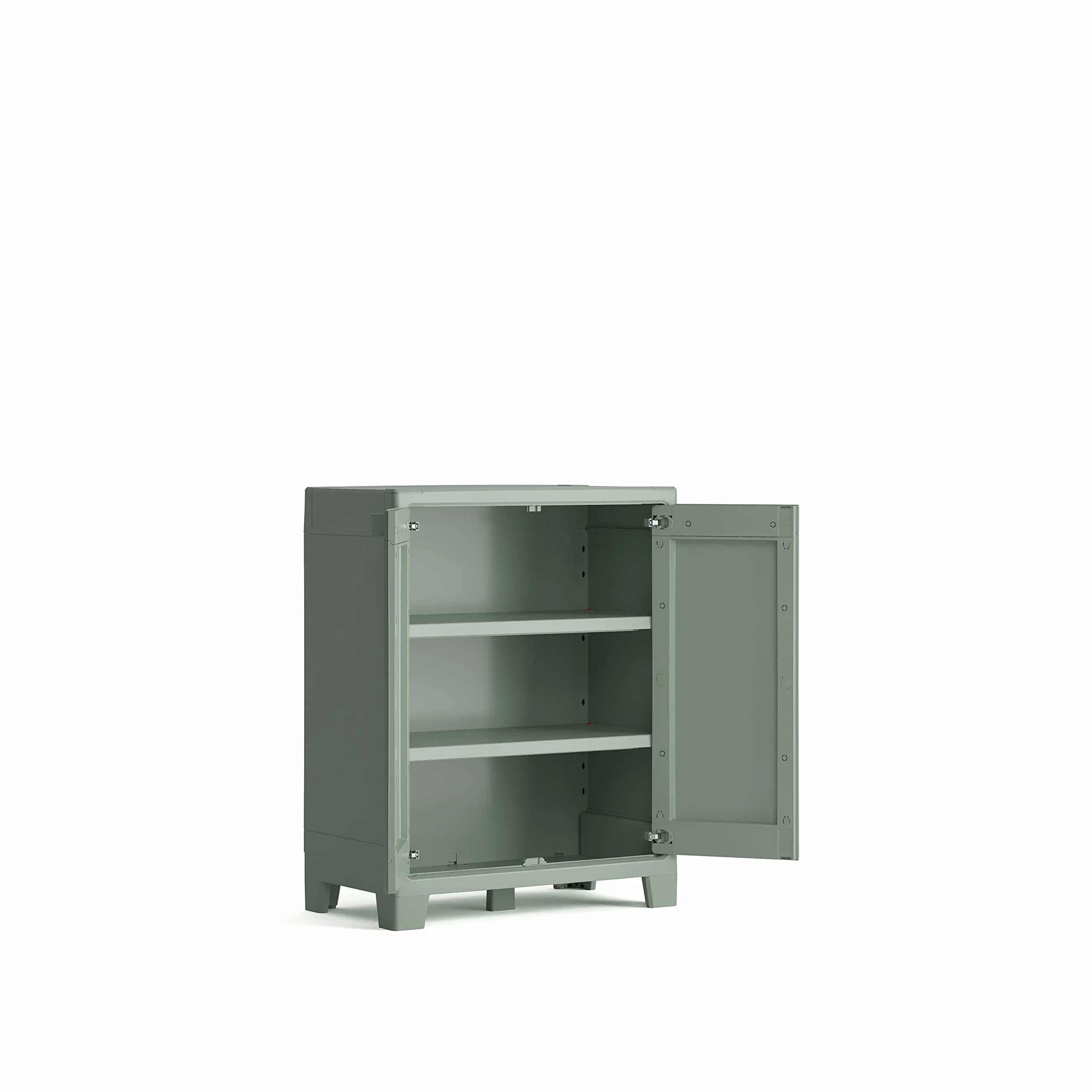 Keter Szafka Planet Outdoor Low Green 80 x 44 x 100 cm z regulowanymi półkami