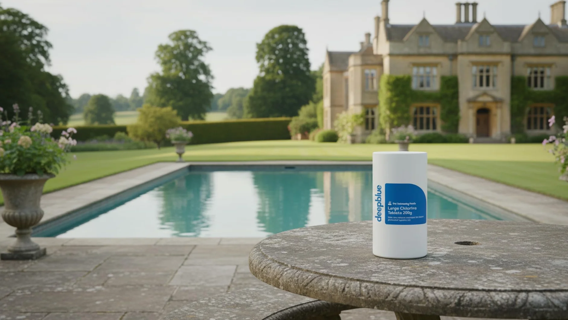 Deep Blue Professional - 200g Stabilised Chlorine Tablets 1kg Slow Release | Made in UK | Swimming Pool & Spa Water Care for Regular Pool Maintenance and Water Clarity Support