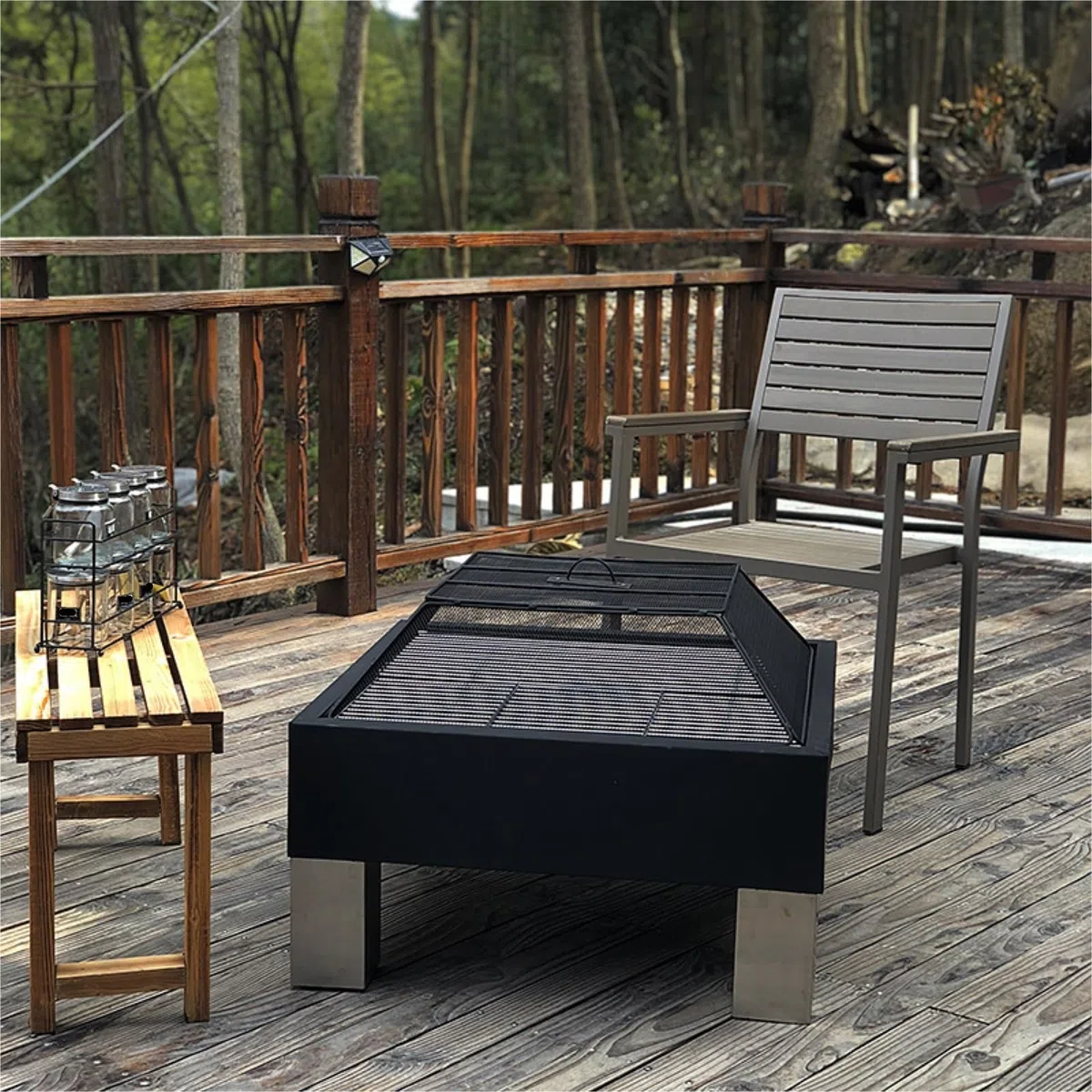 Grill Outdoorowy Podwórkowy piec do grillowania Domowy dziedziniec Ognisko Piec do grillowania Na zewnątrz Ogród Piec do grillowania Na zewnątrz duży stojak na grilla Akcesoria Kempingowe