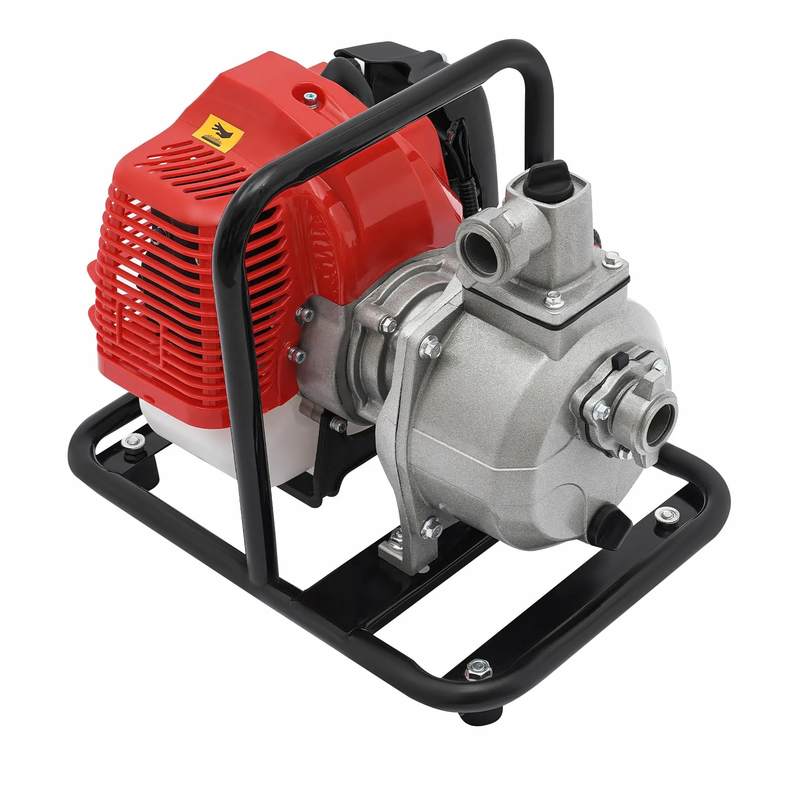 Benzynowa pompa wodna, 2-suwowa, 43 cm³, 1,25 kW (1,7 KM), benzynowa, pompa do brudnej wody ze zbiornikiem oleju, pompa ogrodowa, pompa do stawu do nawadniania, krajobrazu, transportu wody, wysokość