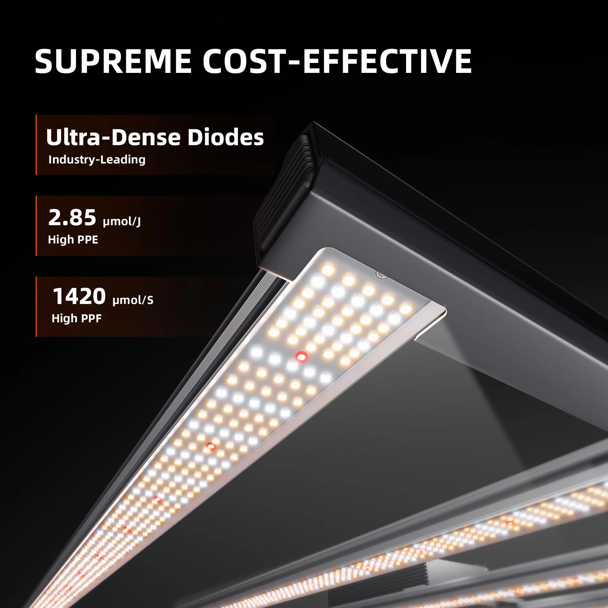 Spider Farmer G5000 LED Grow Lampe 480W mit 1680pcs Dioden LED Pflanzenlampe Vollspektrum Grow Light Dimmbare Daisy Chain Wachstumslampe für Gemüse Blume 120x120CM Abdeckung 2,8 μmol/J