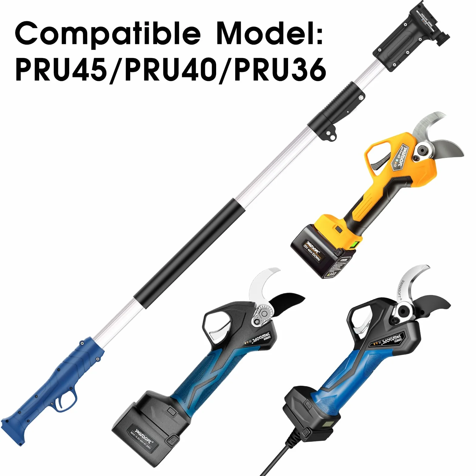 SWANSOFT Drążek przedłużający 1,9 m do nożyc elektrycznych 8605 Pro PRU45/PRU40/PRU36