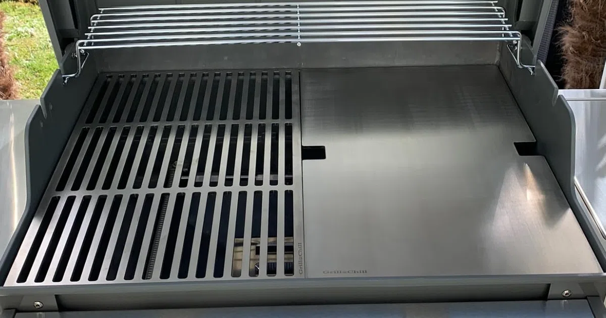 Ruszt do grillowania + płyta grillowa Plancha stal szlachetna V2A 1.4301 pasuje do Grills Kingstone 3000 Beast Black Edition 3500 Beast Black Edition