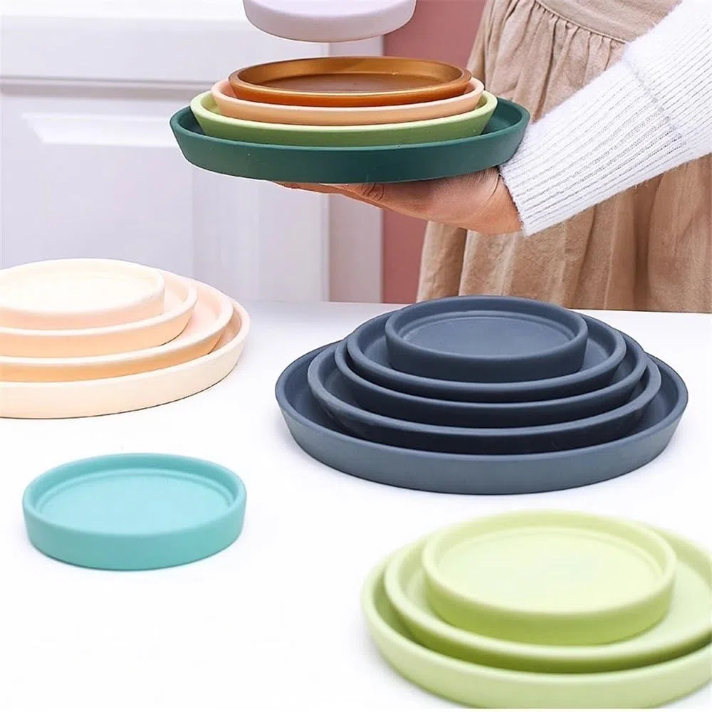 Roślina ogrodowa Palle ziemia do kwiatów, tacka ociekowa 7 cali, dekoracja domu, ceramiczna patelnia drenażowa, rośliny doniczkowe (zielona)