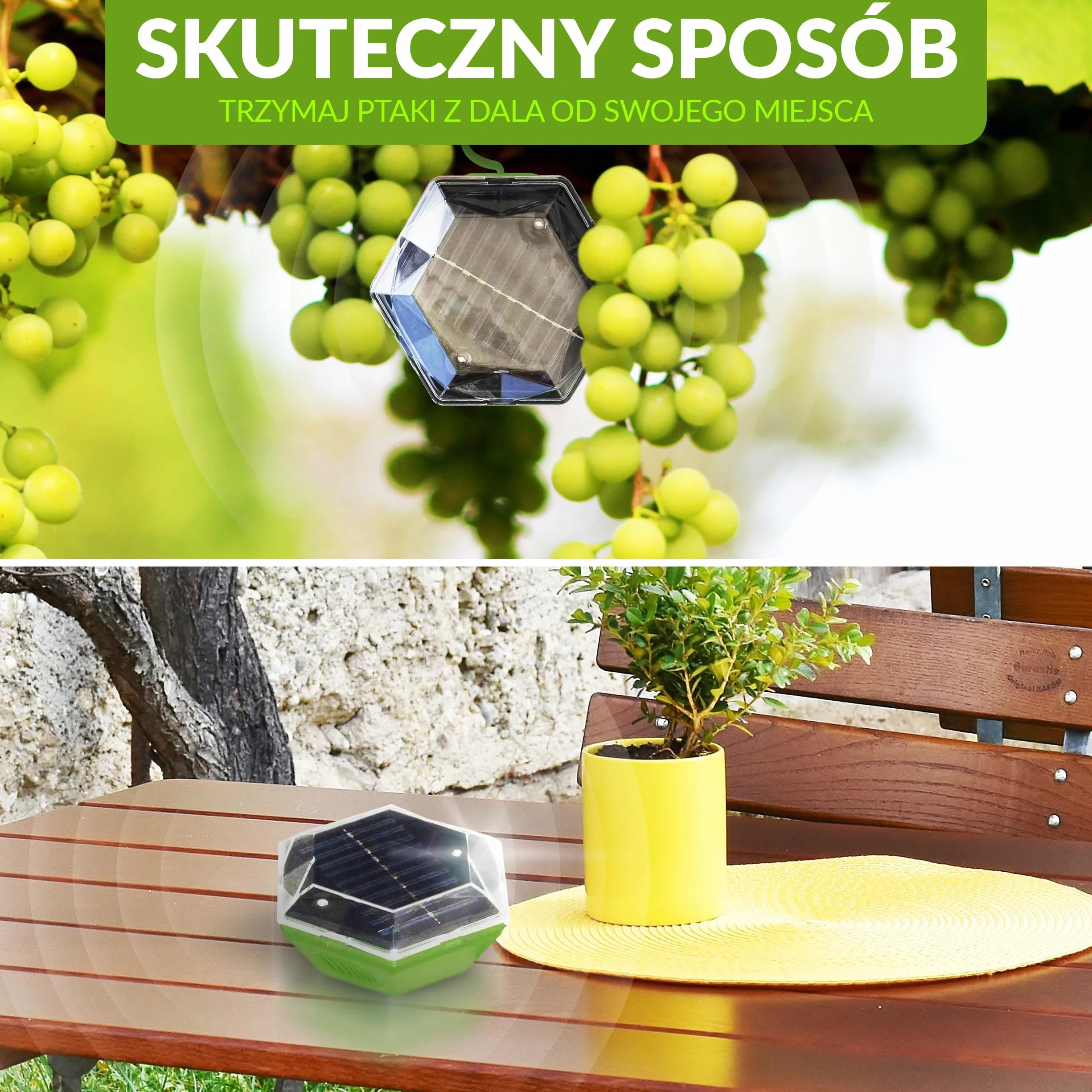 ISOTRONIC Solarny odstraszacz ptaków i gołębi – Ultradźwięki i lampa błyskowa – Na balkon i do ogrodu – Skuteczny na wróble, mewy i wrony – Zasięg 150 m² (3 sztuki)