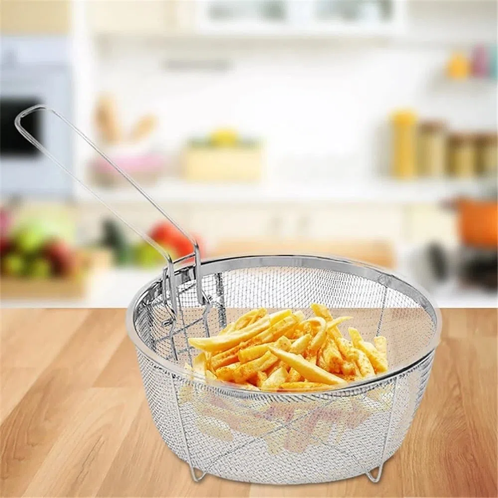 Kosz do smażenia na frytki Kosze ze stali nierdzewnej z uchwytem Frytkownica Sitko Skimmer blanszujący(L)