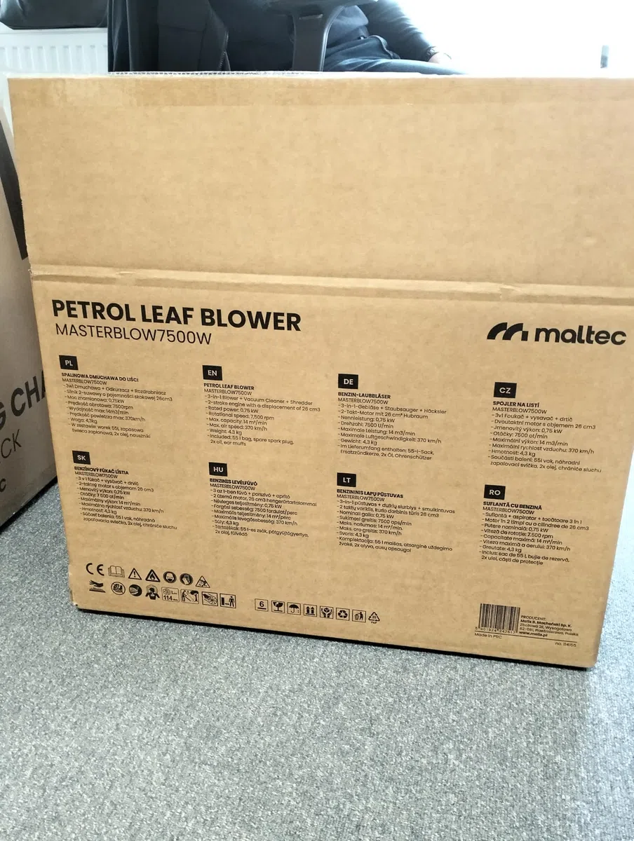 MalTec MasterBlow7500 W silnik 2-suwowy, 26 cm³, odkurzacz ogrodowy z rozdrabniaczem
