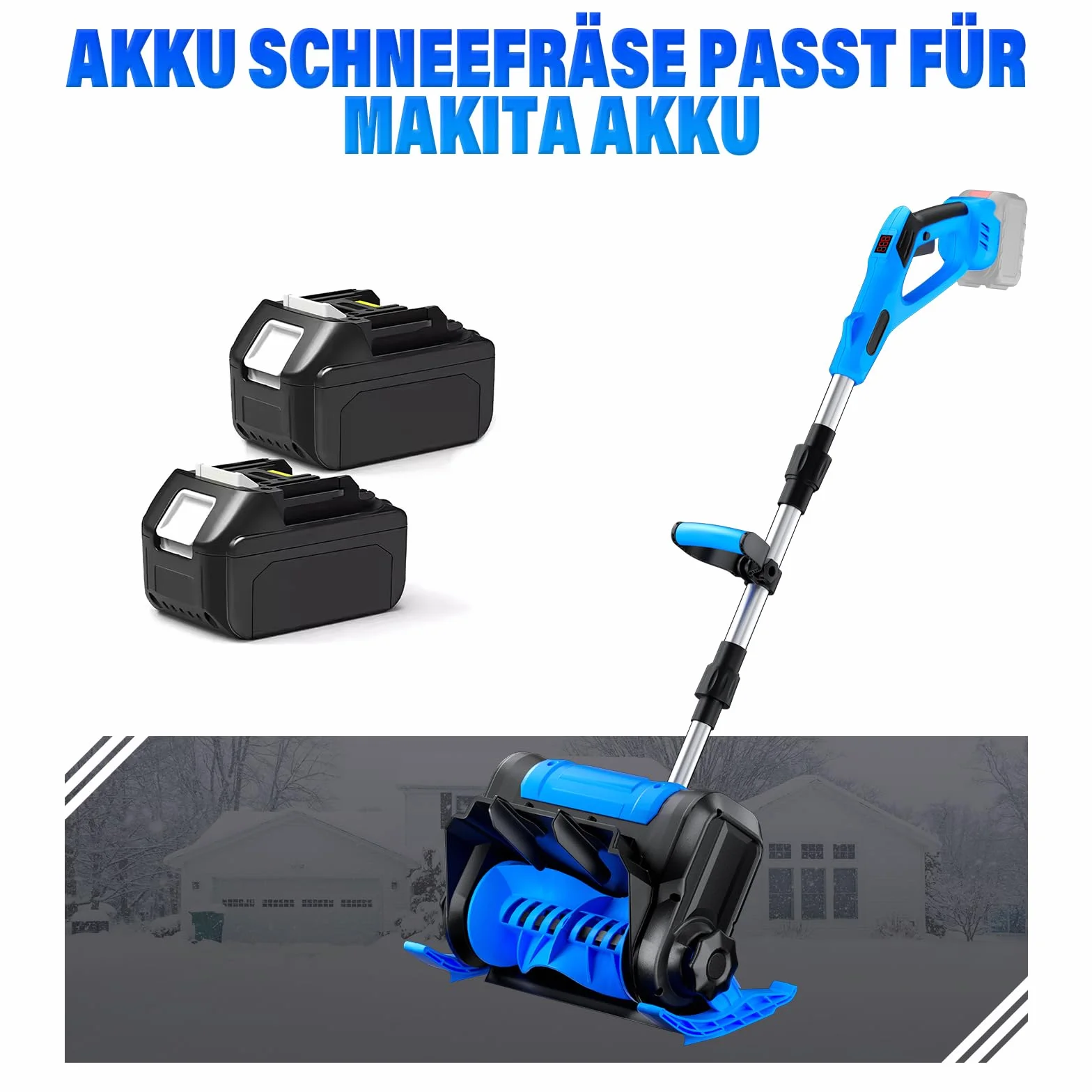 Odśnieżarka akumulatorowa 21 V 1000 W bezprzewodowa szerokość robocza 30 cm odległość wyrzutu 8,5 m głębokość odśnieżania 17 cm