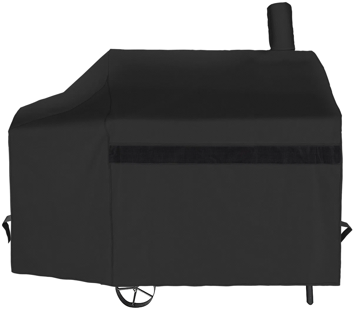 NEXCOVER Offsetowy pokrowiec na grill z węglem drzewnym 152 cm, wodoodporny, odporny na rozdarcia pokrowiec na grilla Brinkmann Char-Broil Weber Nexgrill, czarny