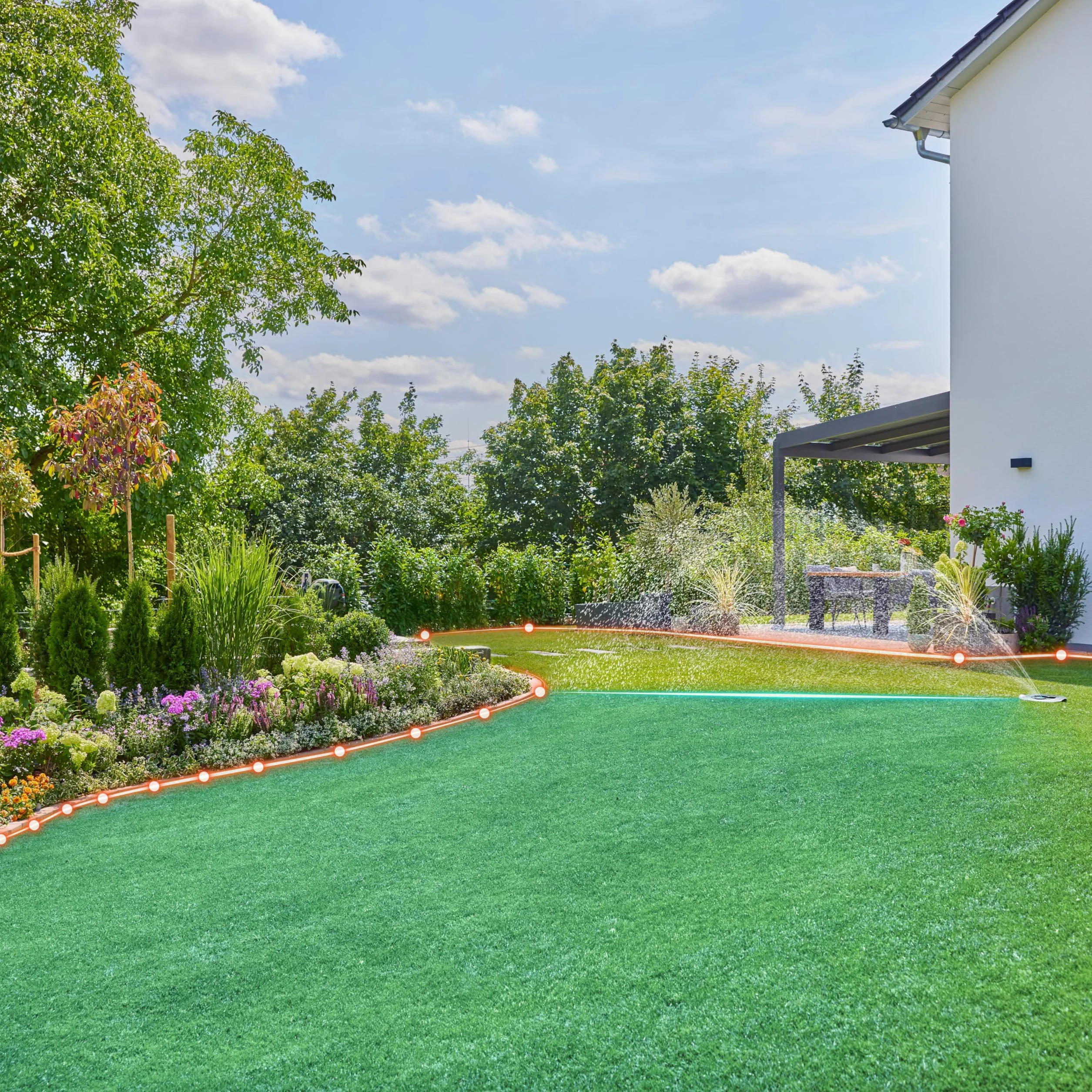 Gardena System nawadniania rurociągowego AquaPrecise, oszczędzający wodę, precyzyjne nawadnianie trawników o powierzchni do 320 m², sterowanie Bluetooth, łatwa instalacja (16001-20)