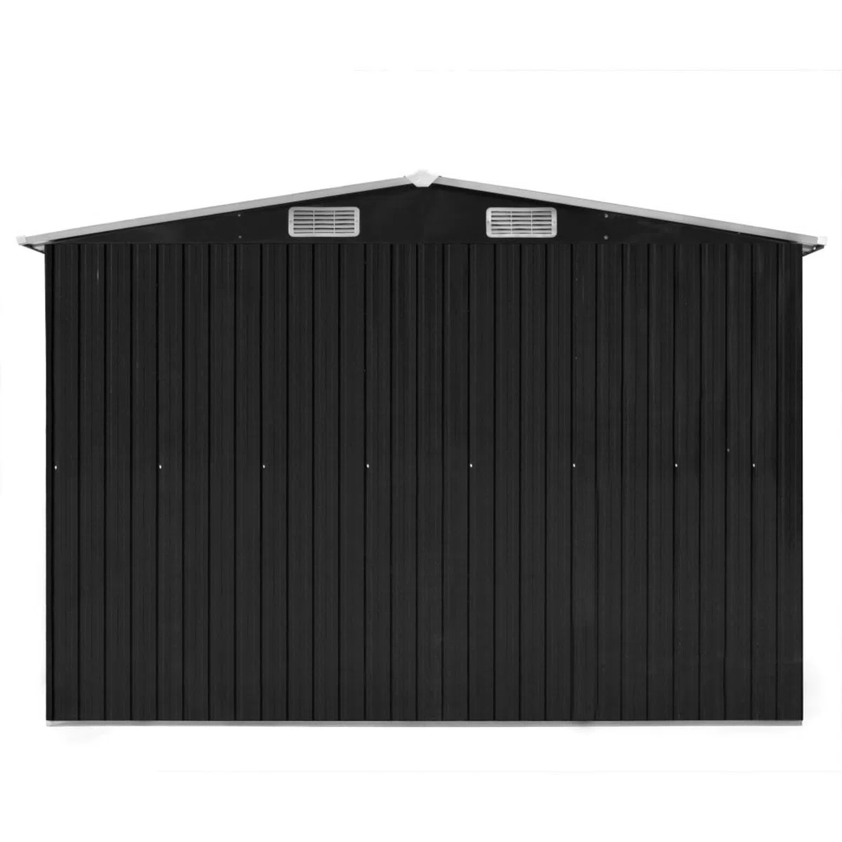 Homgoday Domek ogrodowy 257 x 489 x 181 cm Antracyt Metalowe meble, zewnętrzne narzędzia, szopa ogrodowa, pokrywa kosza, narzędzia domek ogrodowy, domek na narzędzia i podwórko