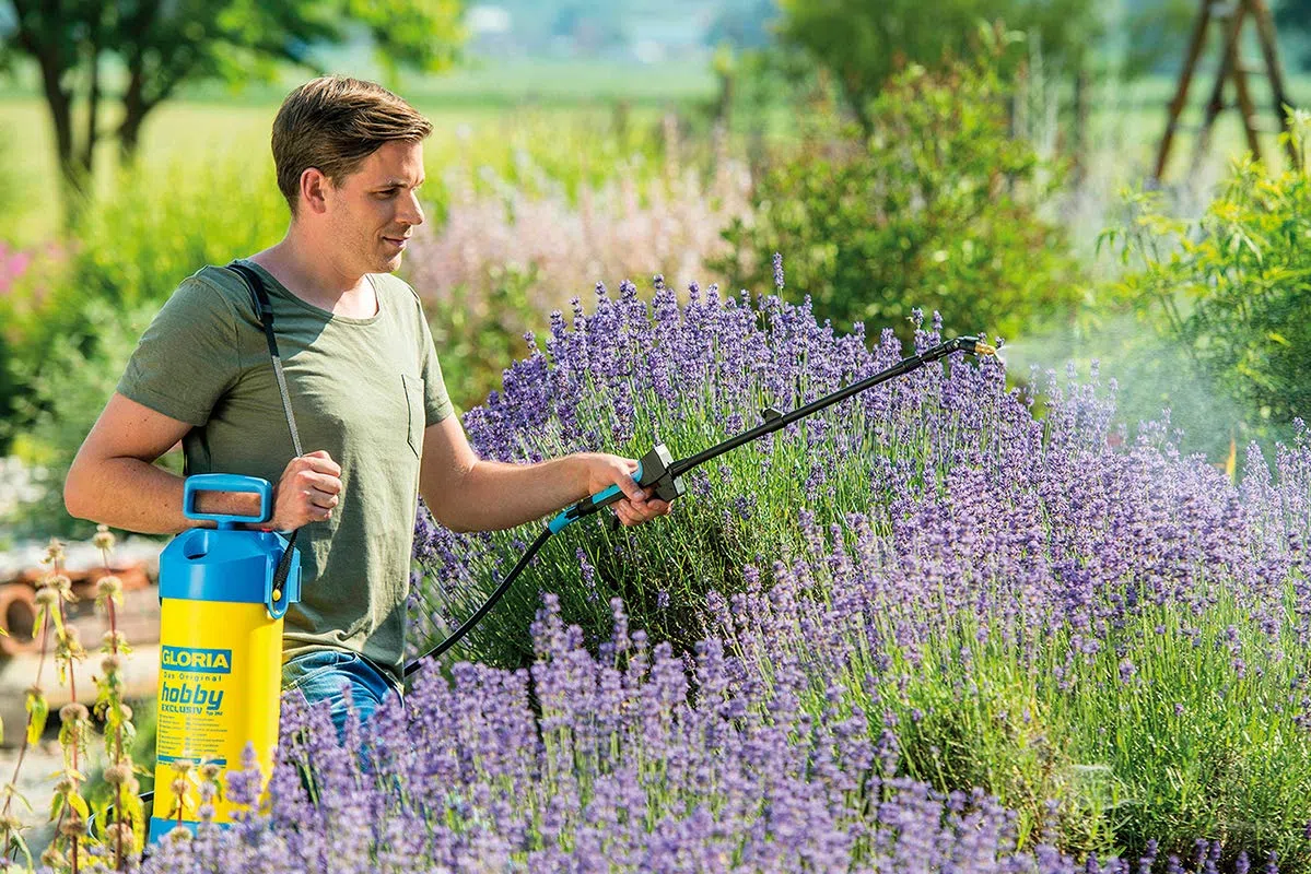 GLORIA Opryskiwacz Hobby Exclusive 5 l | Premium z lancą teleskopową 1 m | Opryskiwacz precyzyjny 5 l z manometrem | Regulowana dysza | Do pielęgnacji drzew, krzewów oraz delikatnych roślin w ogrodzie