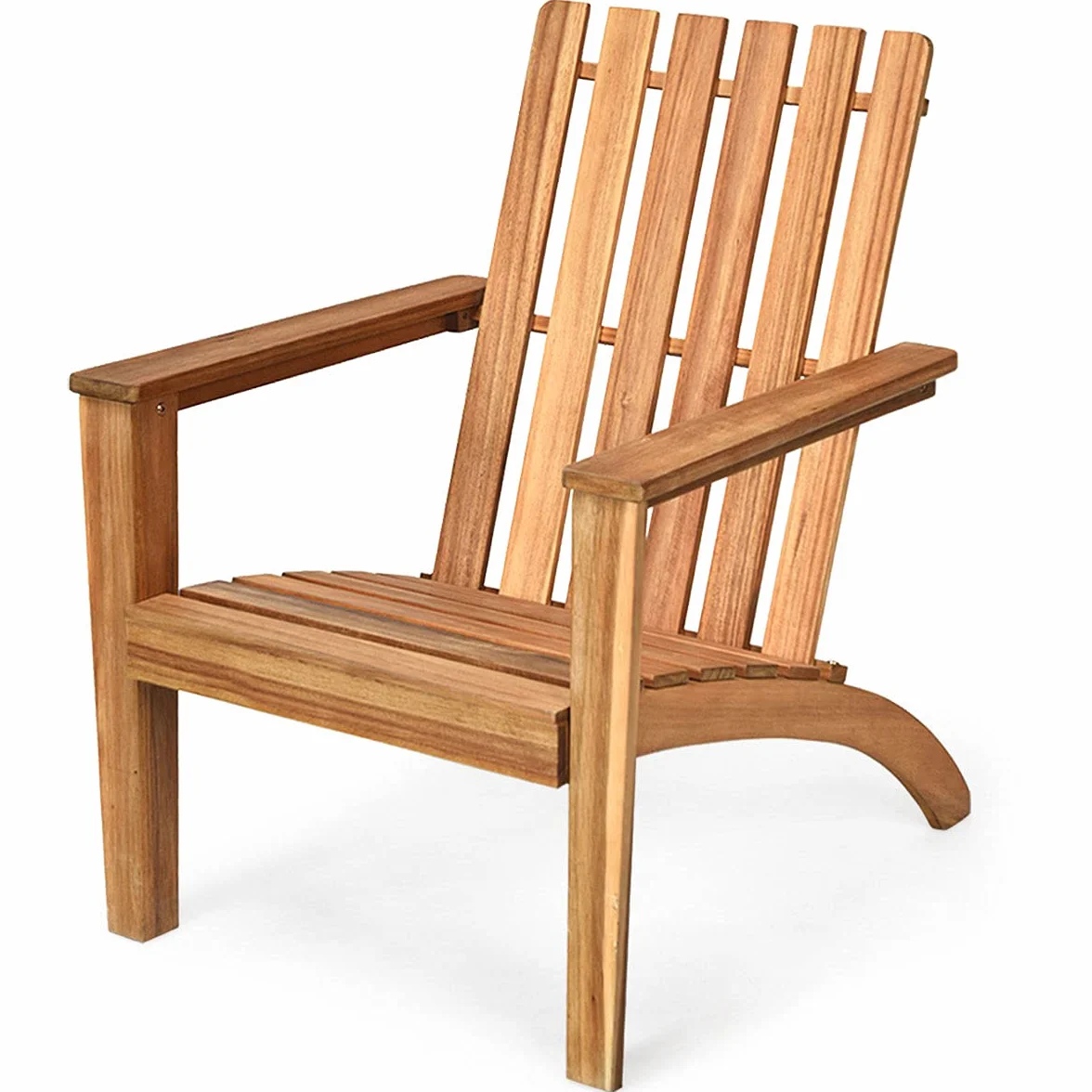 GIANTEX krzesło ogrodowe Adirondack z drewna akacjowego, wytrzymałe do 160 kg, ergonomiczne leżanki drewniane