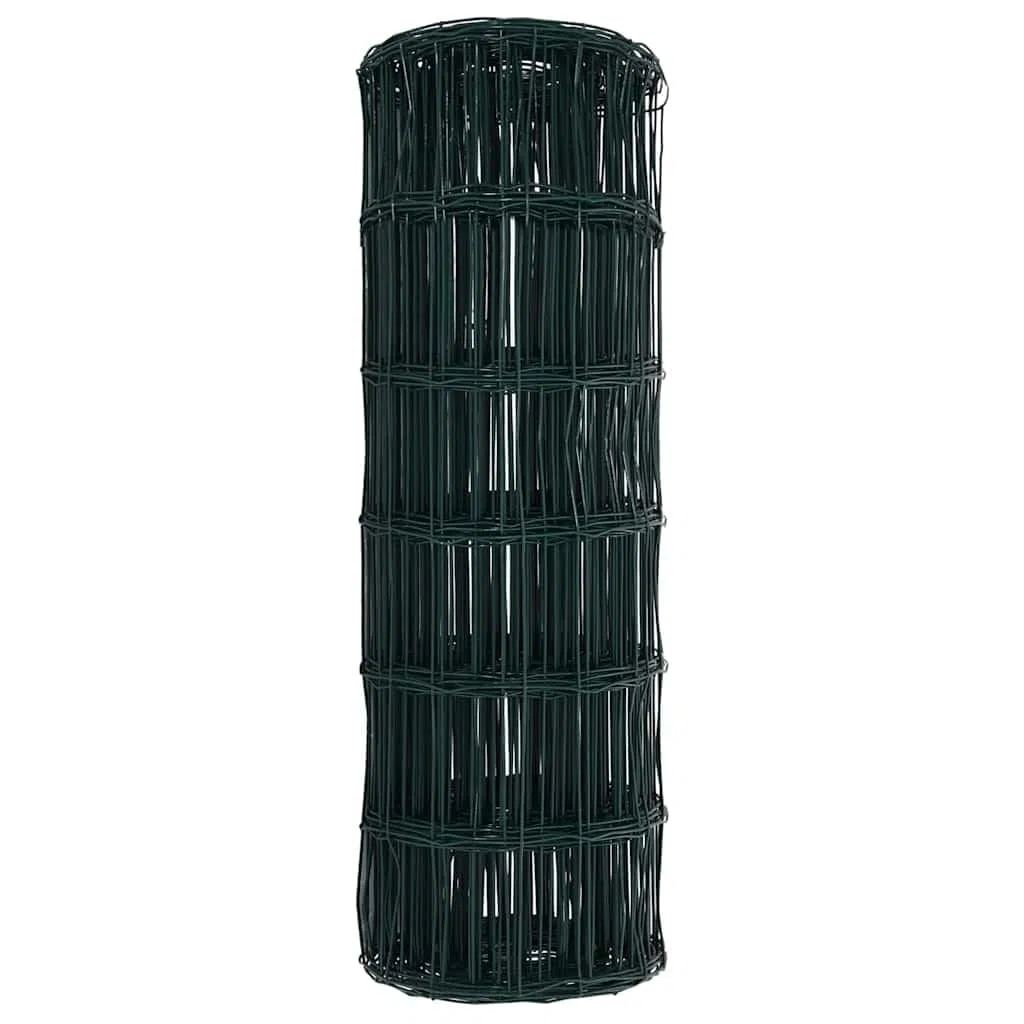Ogrodzenie euro, zielone 0,6 x 10 m, żelazo powlekane PCW, wytrzymałe ogrodzenie ogrodowe do ogrodu i na taras, trwała bariera dla zwierząt, łatwy montaż bez kopania