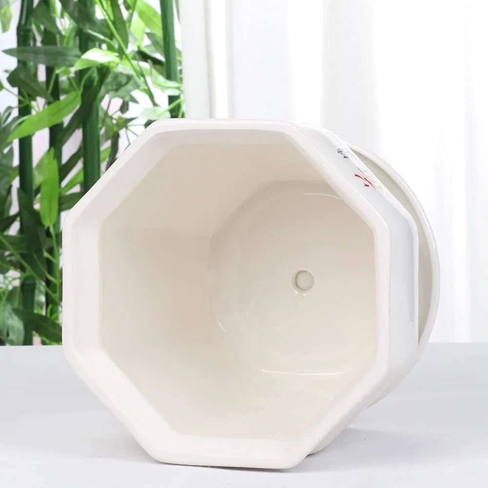 Doniczki bonsai w stylu chińskim, ośmiokątne, ceramiczne, doniczki na sukulenty, ozdobne pojemniki na rośliny, doniczki na kaktusy, doniczki na kwiaty z otworem drenażowy