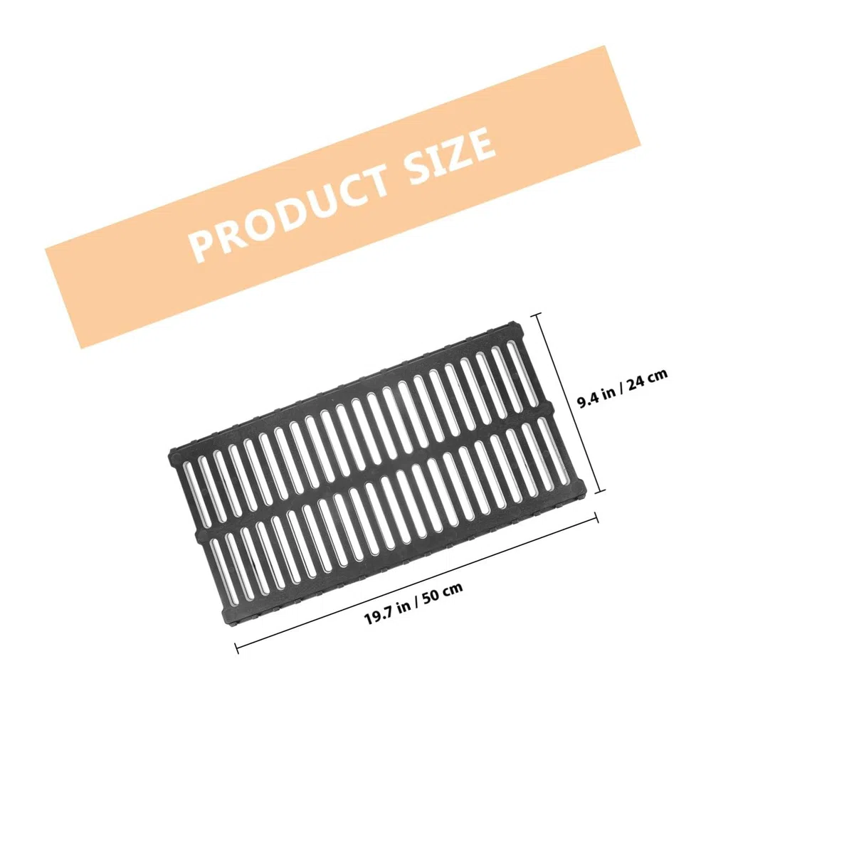 Stabilny 500 x 240 mm wymienna pokrywa odpływowa z żywicy – wytrzymały plastikowy ruszt kanalizacyjny do zarządzania wodą deszczową w ogrodach i na zewnątrz