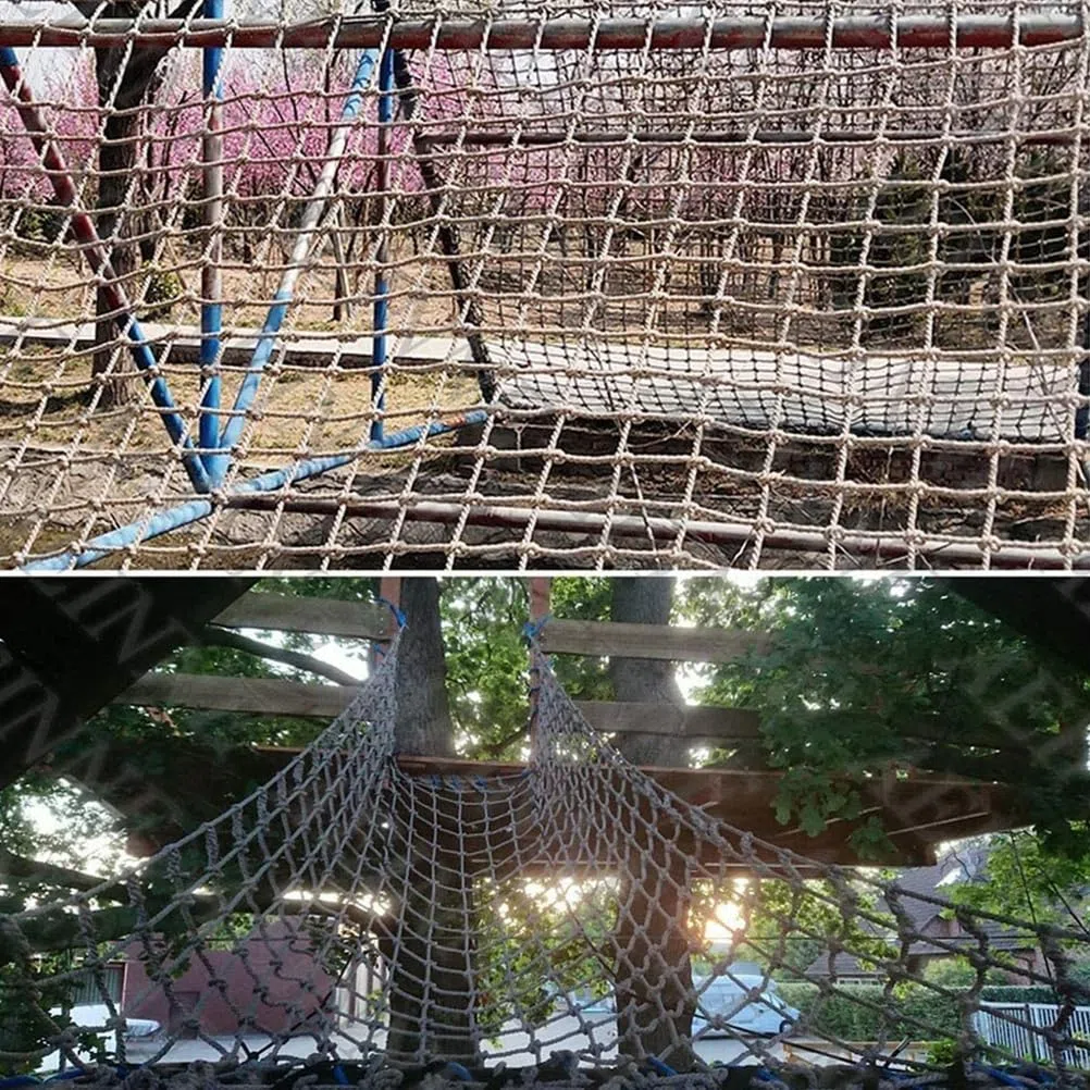 Generico Trwała siatka wspinaczkowa dla dzieci 4 x 4 m - siatka bezpieczeństwa i drabinka linowa do domków na drzewie, balkonach, huśtawkach - idealny sprzęt do gier do aktywnych gier