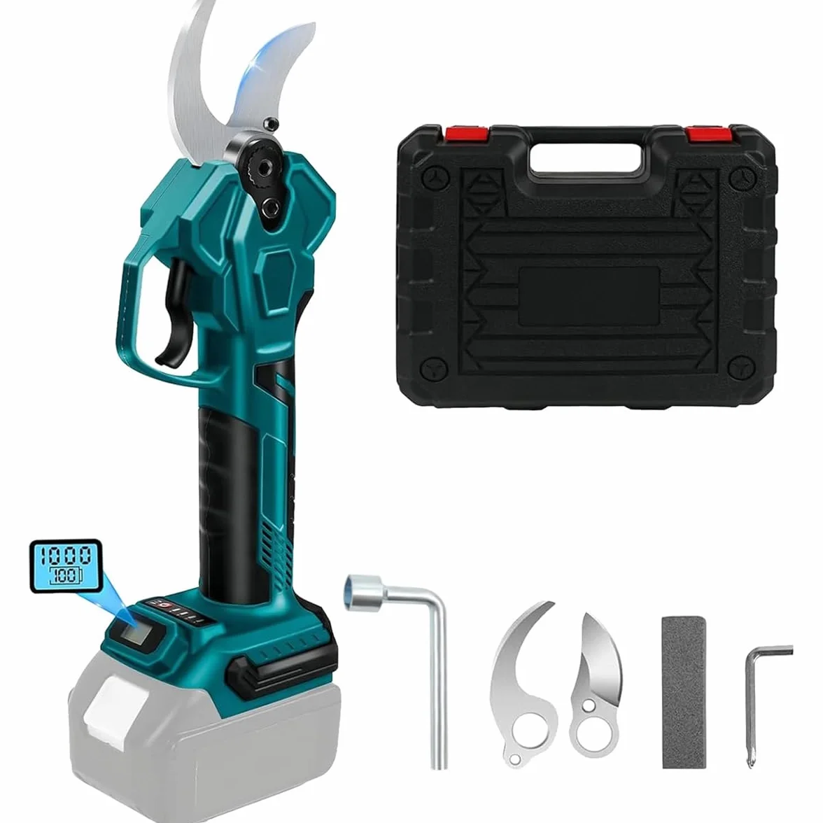 Akumulatorowe nożyce do gałęzi elektrycznych, bezprzewodowych, 65 mm do Makita 18 V, silnik bezszczotkowy, 4 prędkości, akumulatorowe nożyce do drzew z wyświetlaczem LCD, elektryczna piła